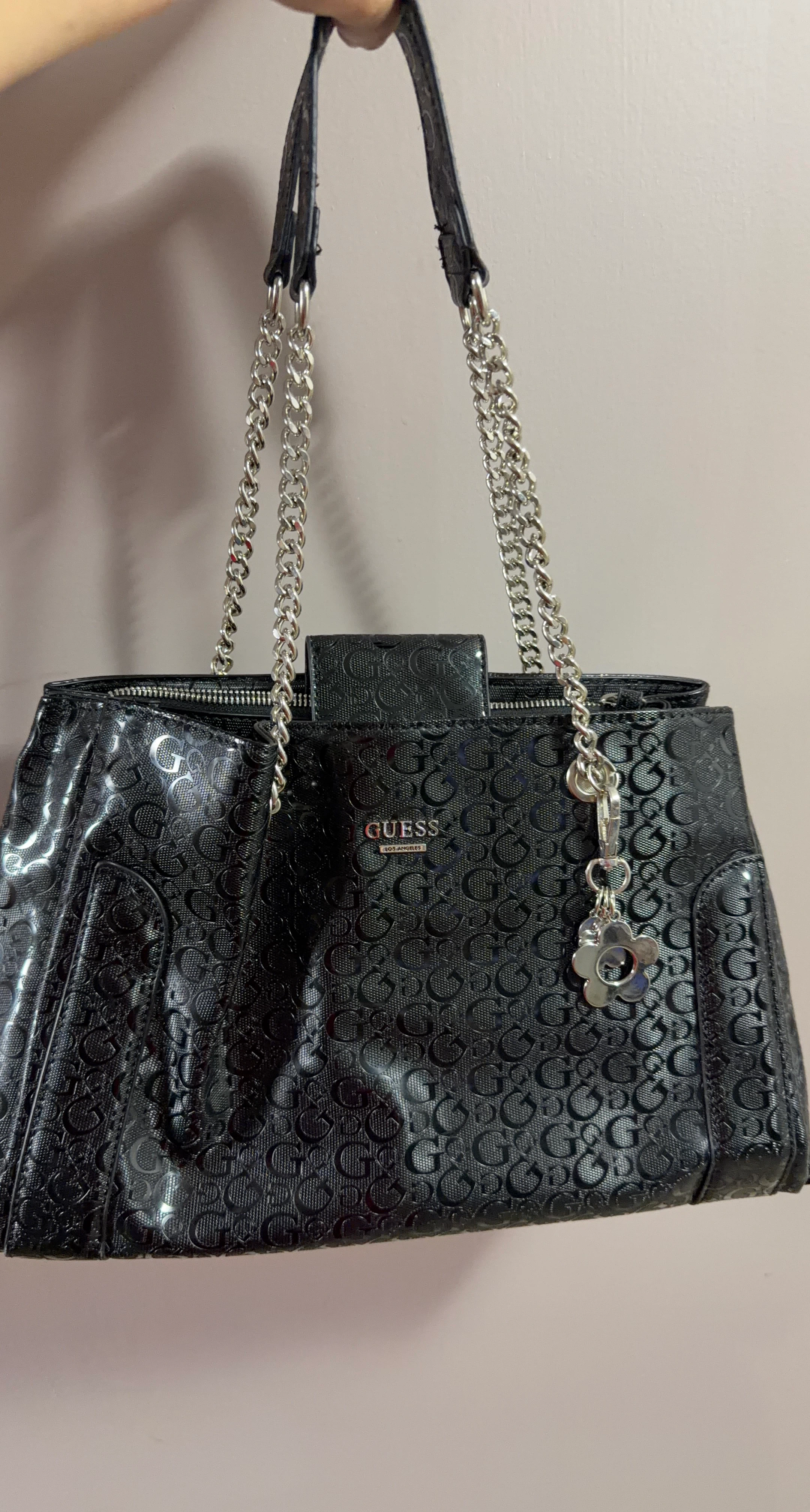 Guess Black Monogram Tote Bag