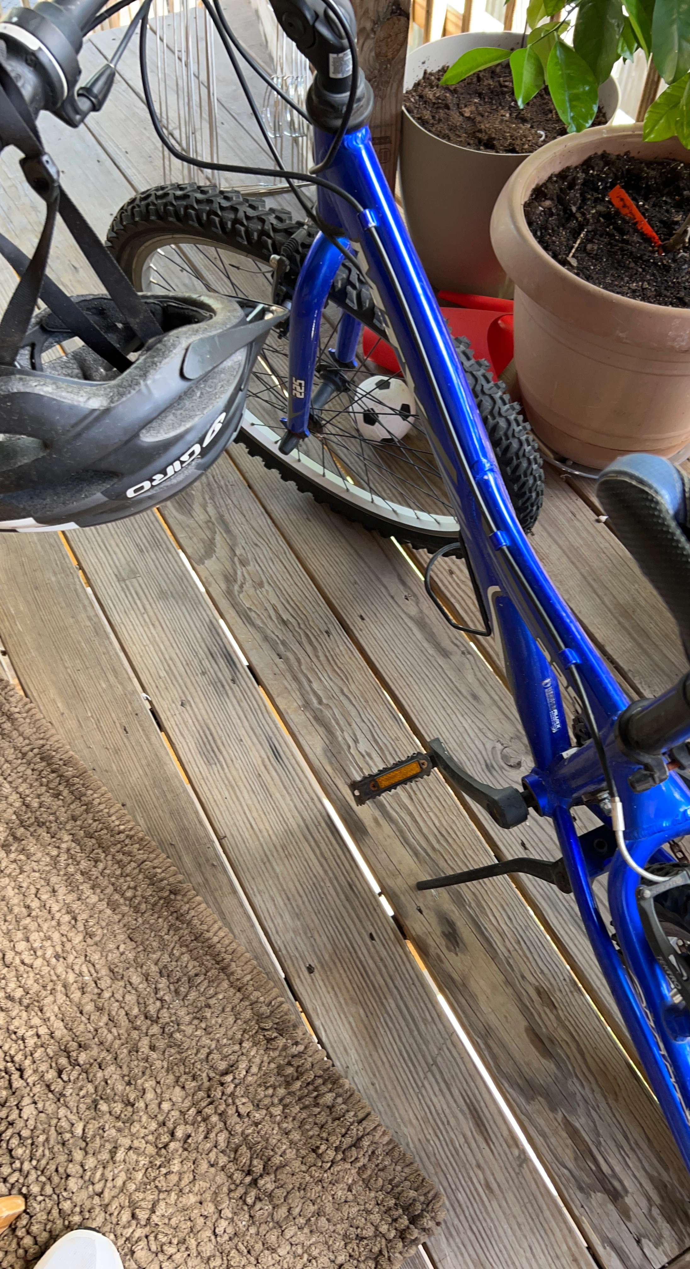 Blue Mountain Bike with Giro Helmet