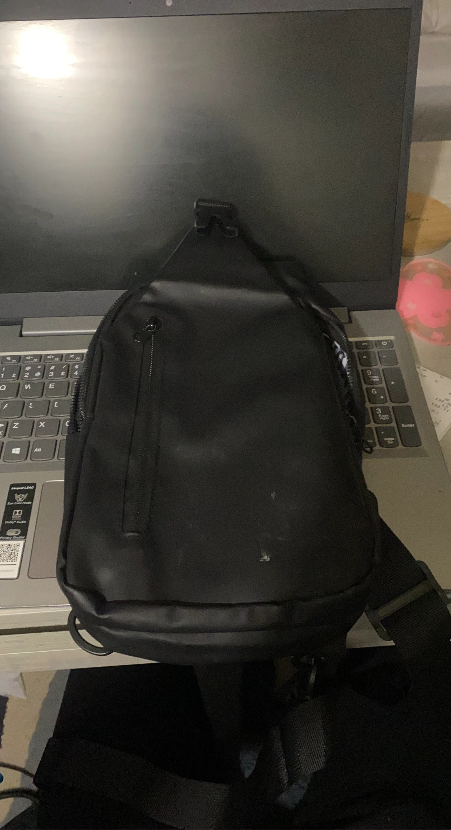 Black Sling Bag with USB Charging Port