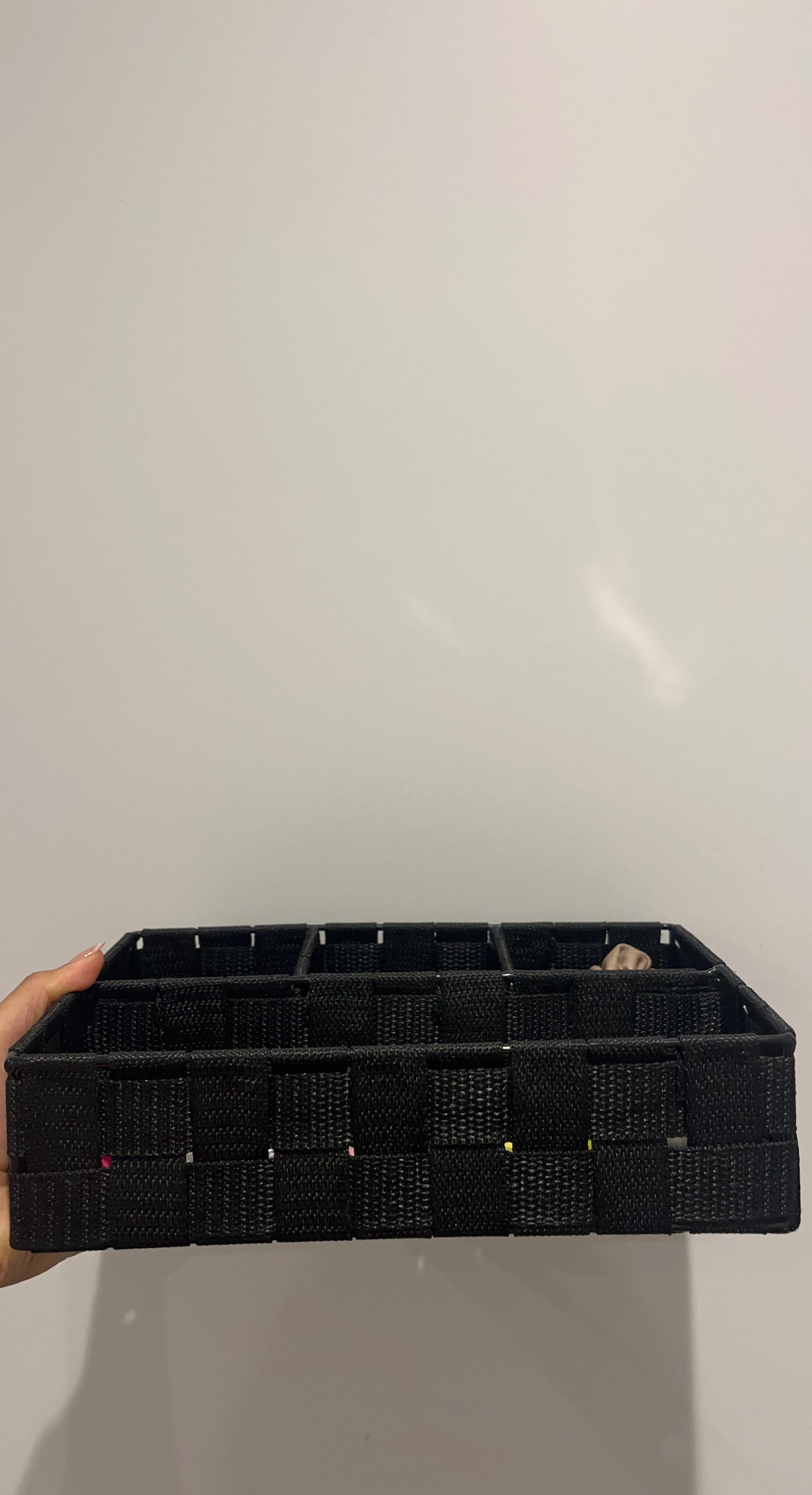 Black Woven Organizer Basket with Compartments - photo 2