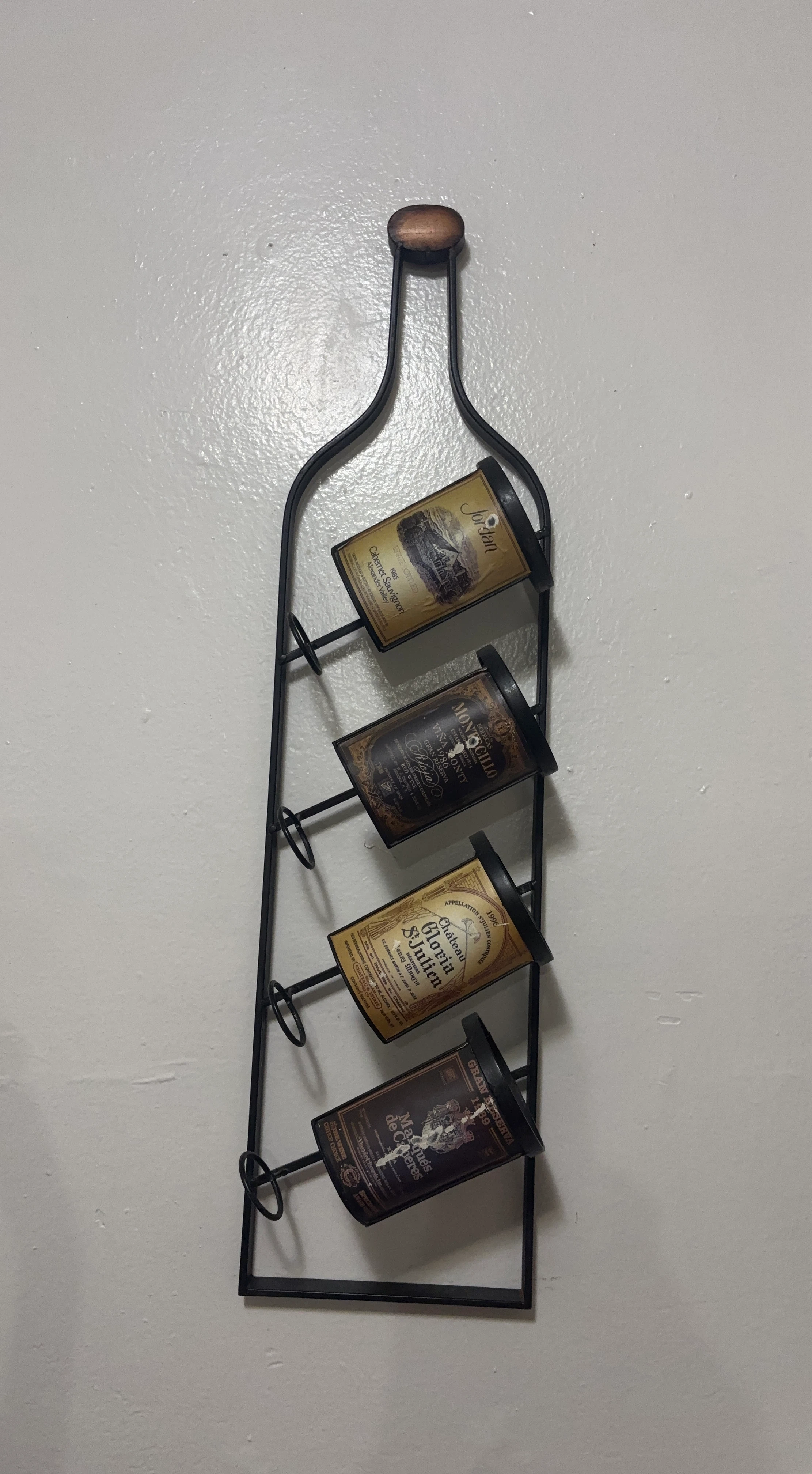 Wine Bottle Shaped Wall Rack