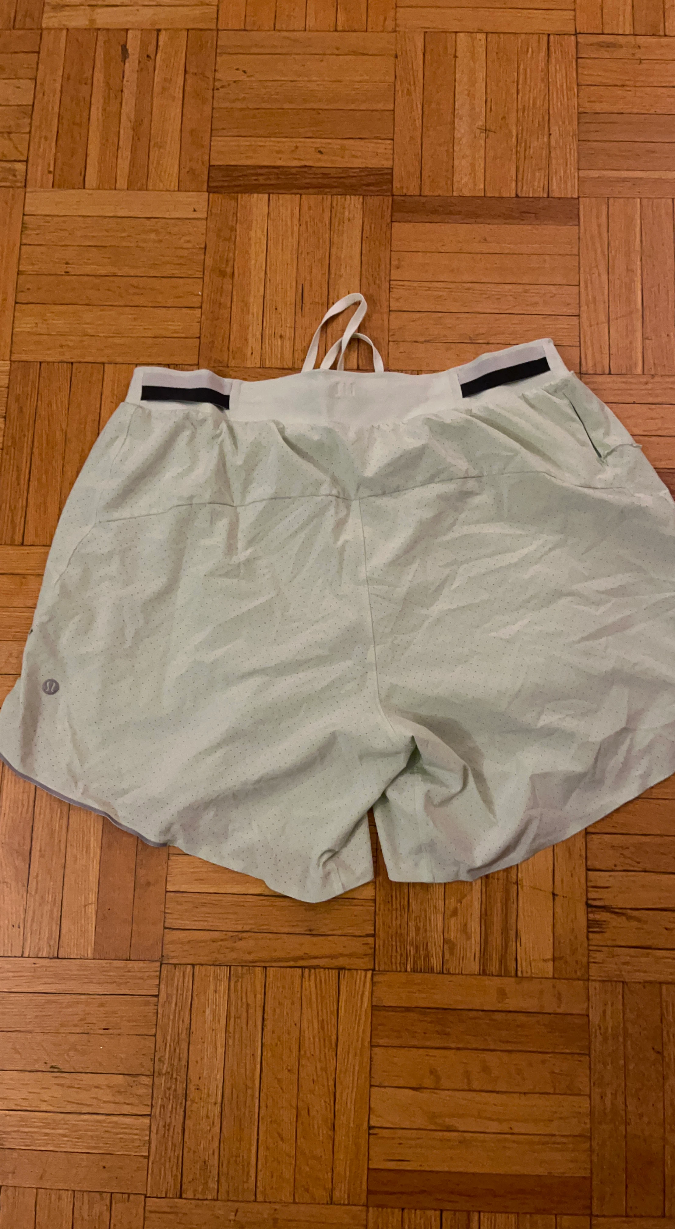 Lululemon Light Green Perforated Running Shorts