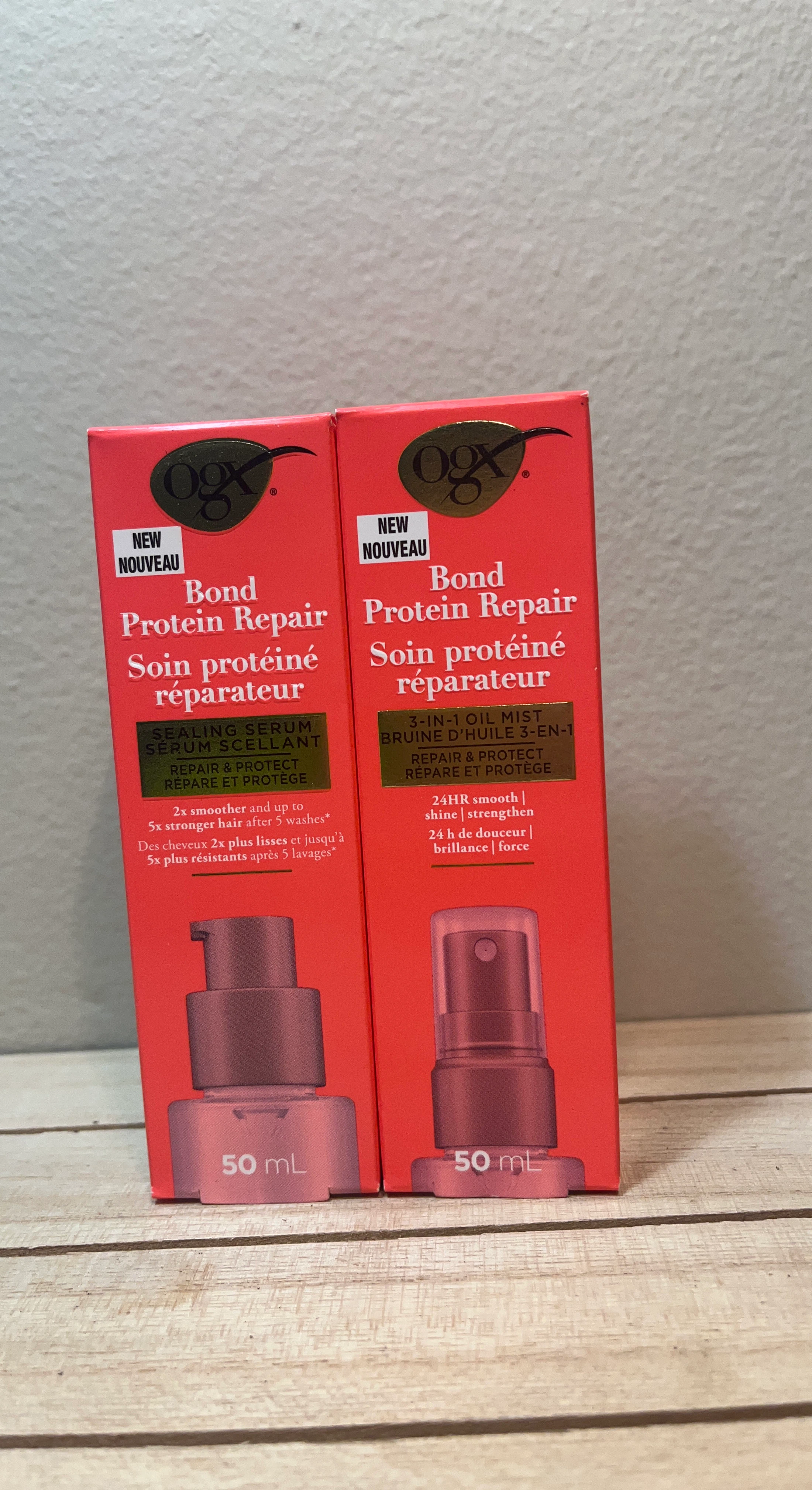 OGX Bond Protein Repair Sealing Serum & Oil Mist 50 mL (2 Pack)