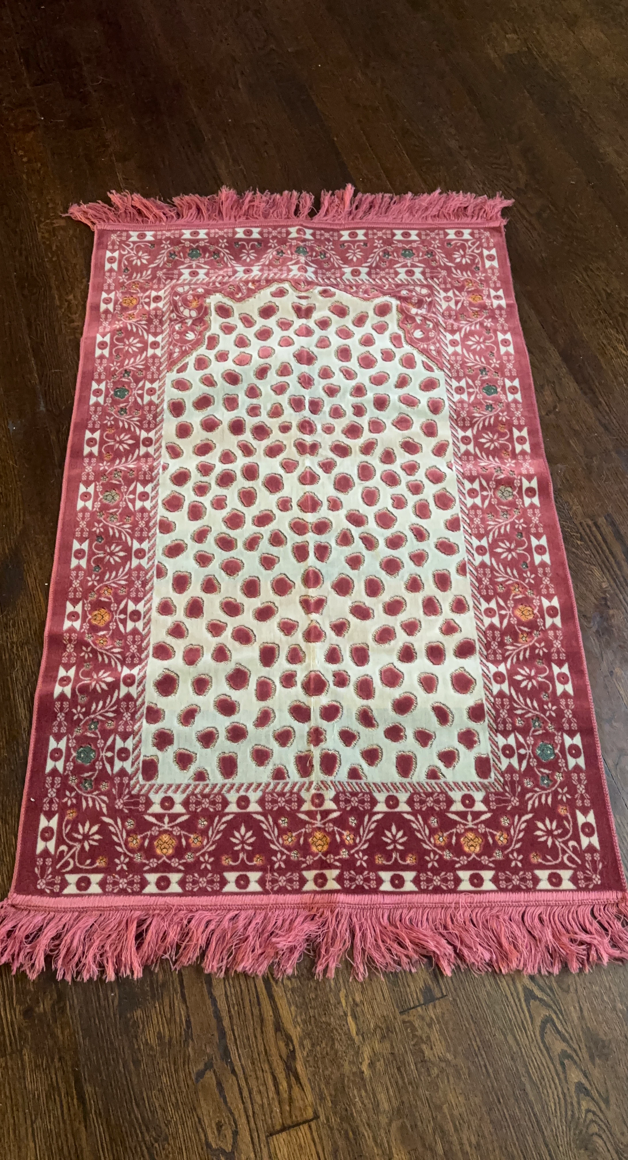 New Rug with Red And Cream Detailing