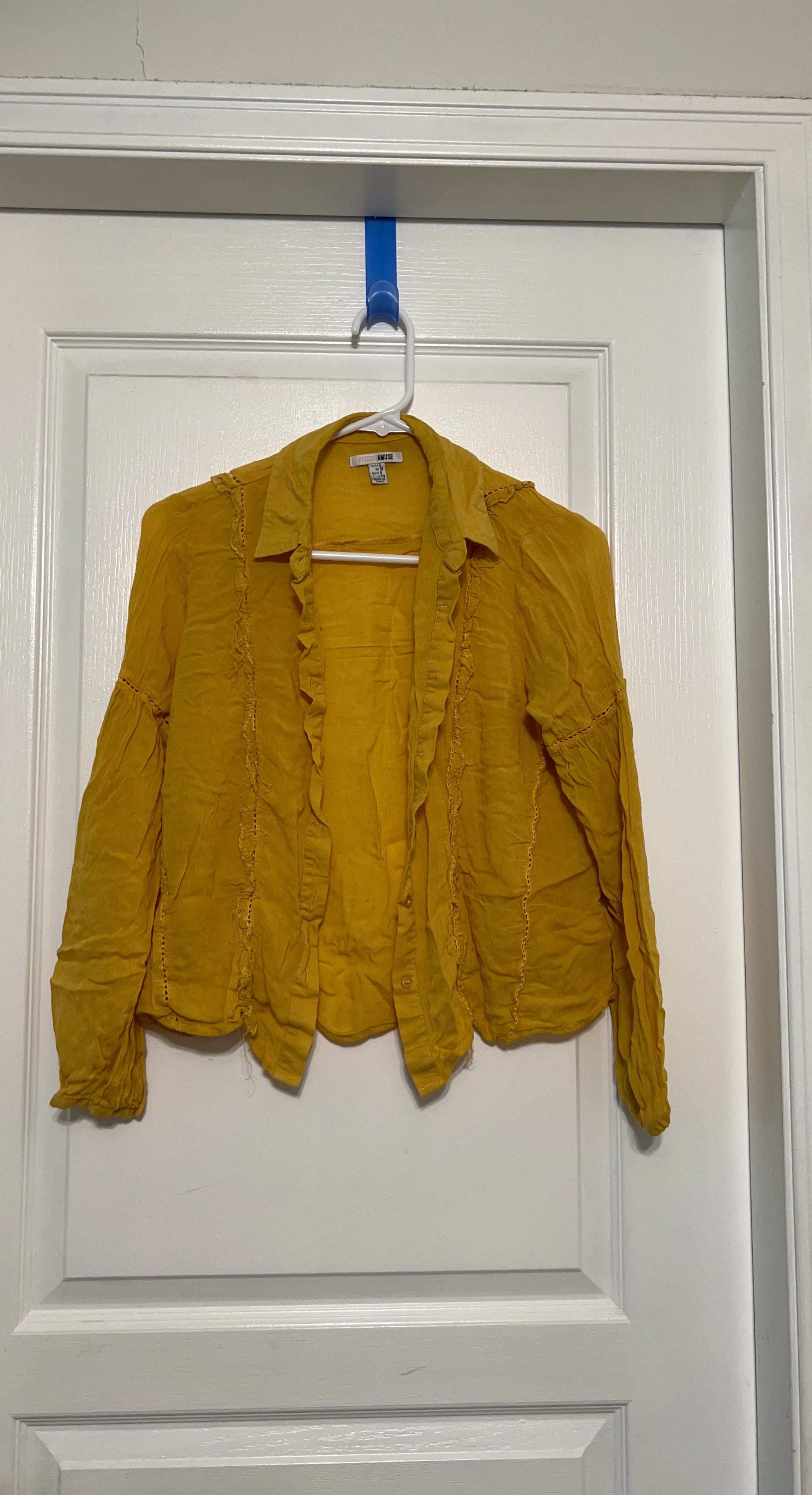 ⚽ Amuse Yellow Button-Up Shirt Size S