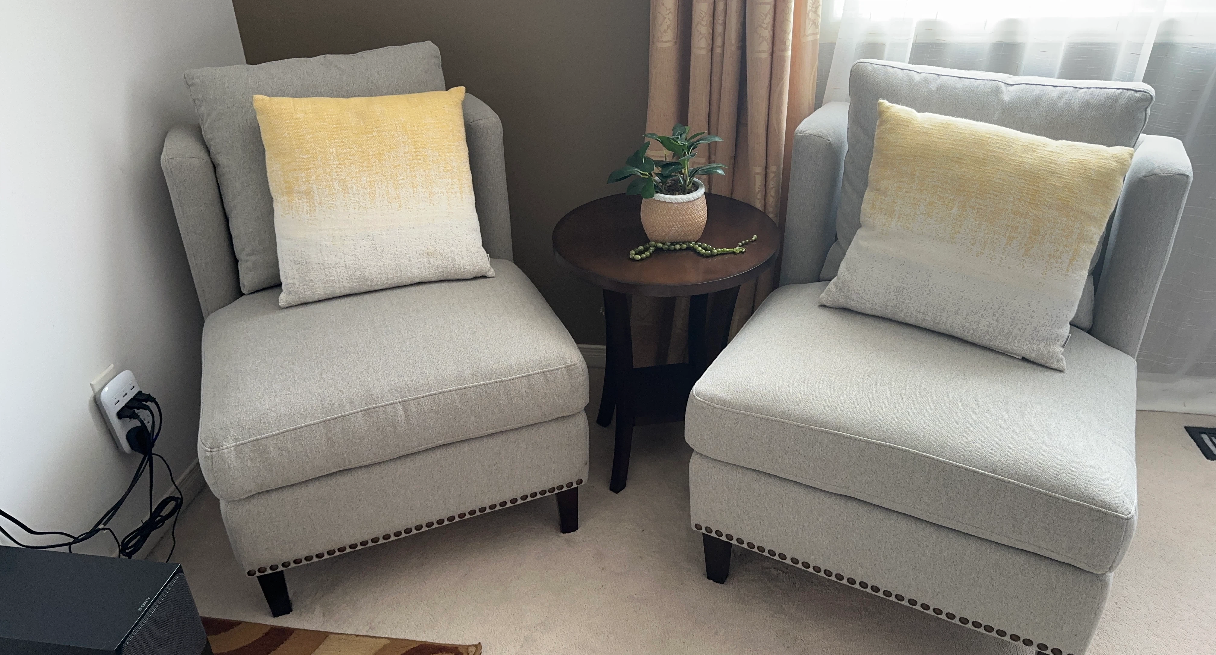 Accent Chairs with Decorative Pillows