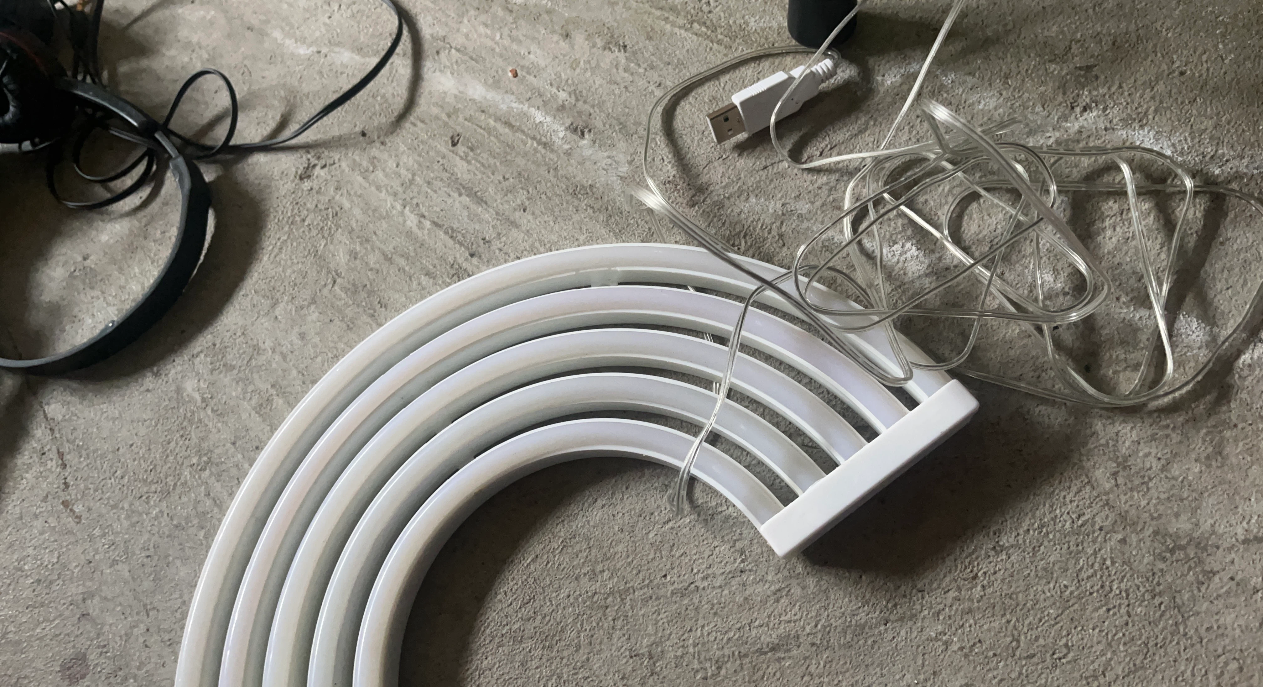 White Rainbow Neon Light Sign with USB