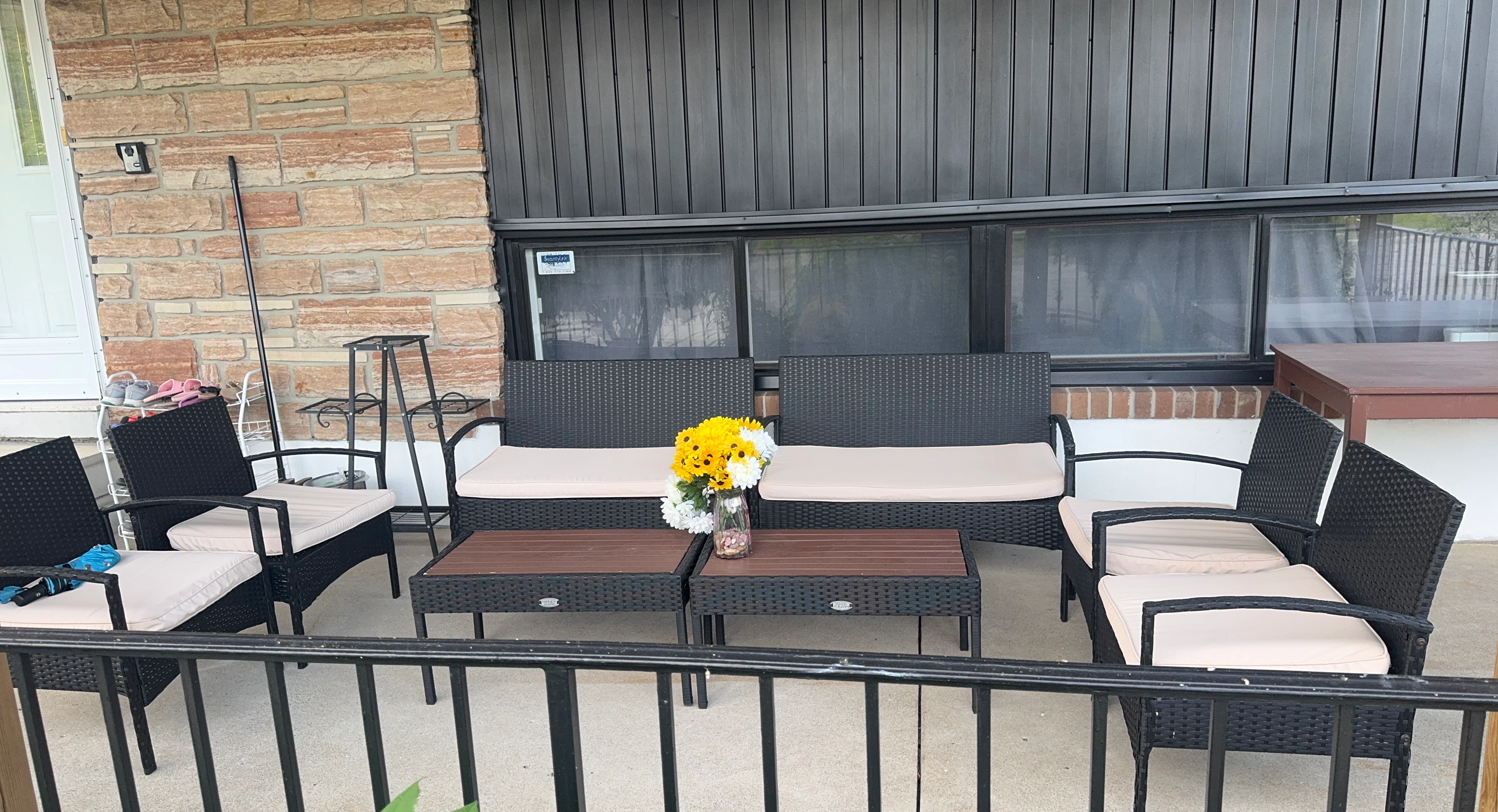 Wicker Patio Set - 4 Chairs, 2 Loveseat, 2 Tables