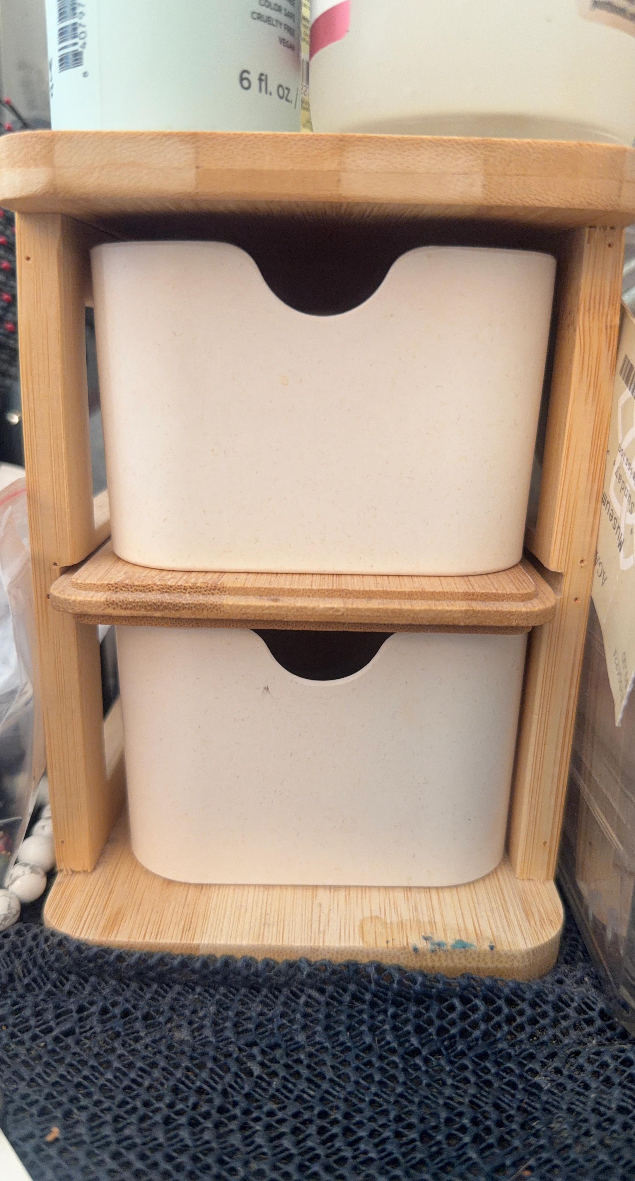 ⚽ Bamboo 2-Tier Drawer Organizer