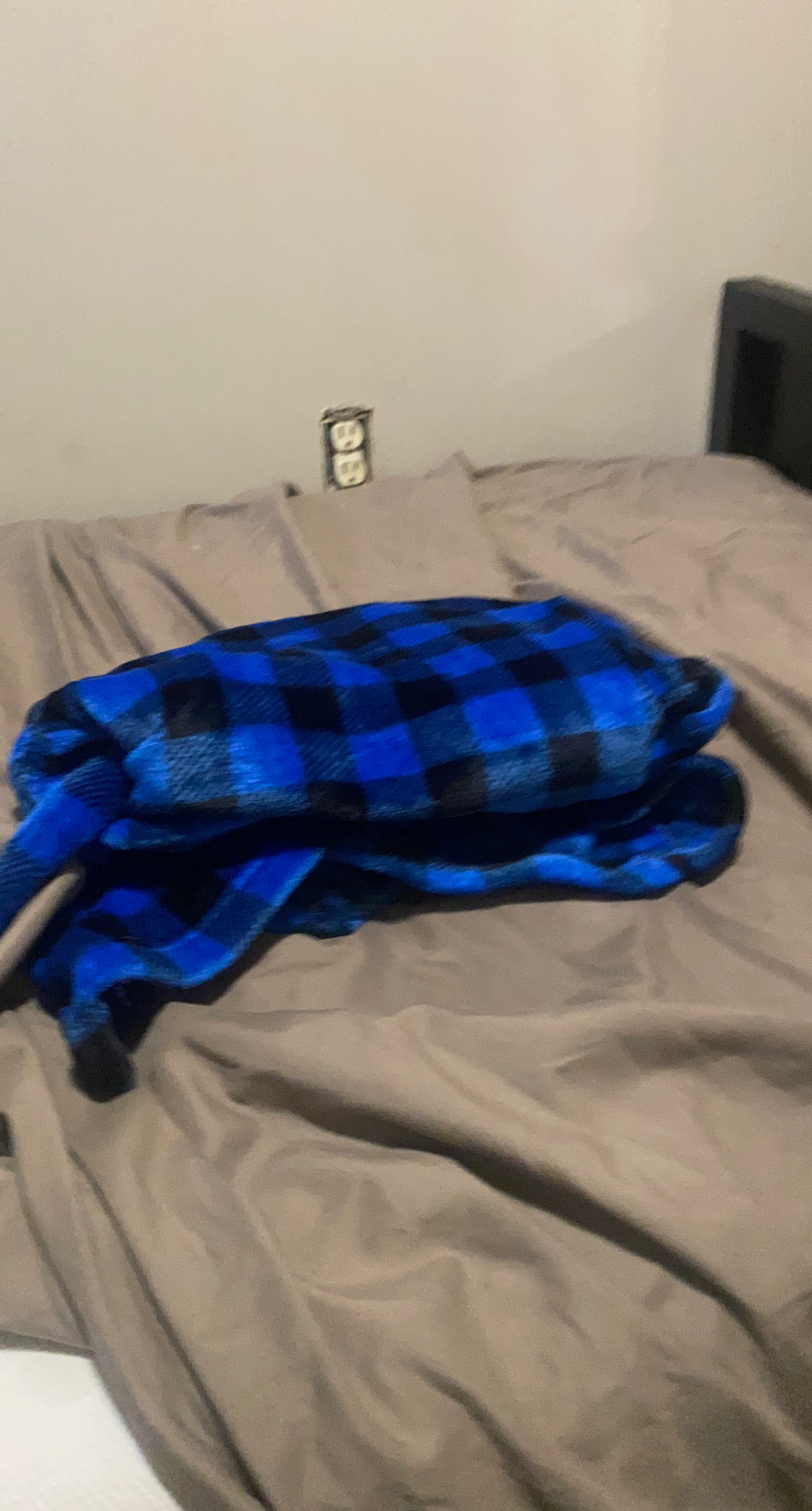 Blue and Black Plaid Fleece Blanket