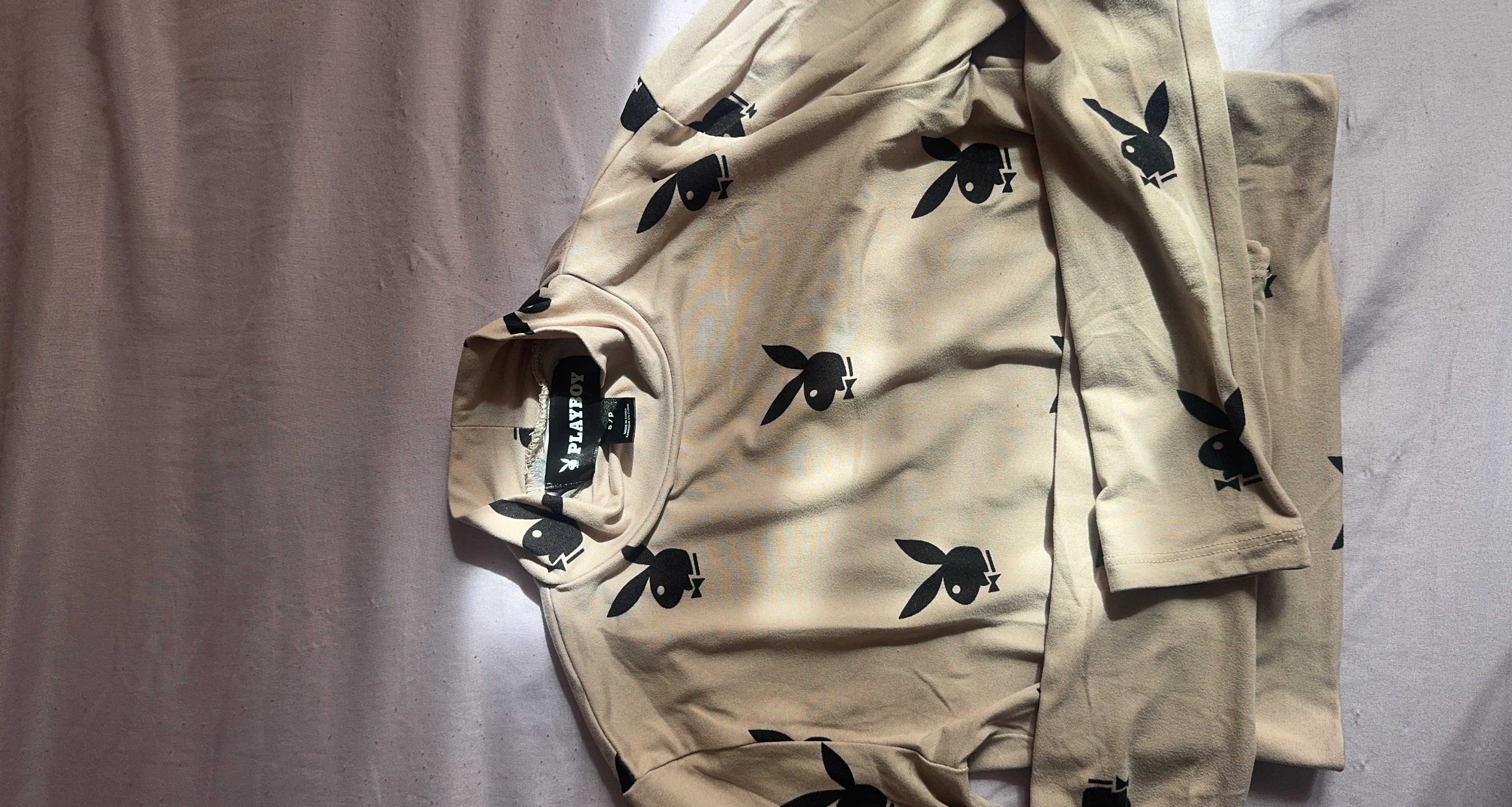 Playboy Bunny Print Turtleneck Crop Top Backless