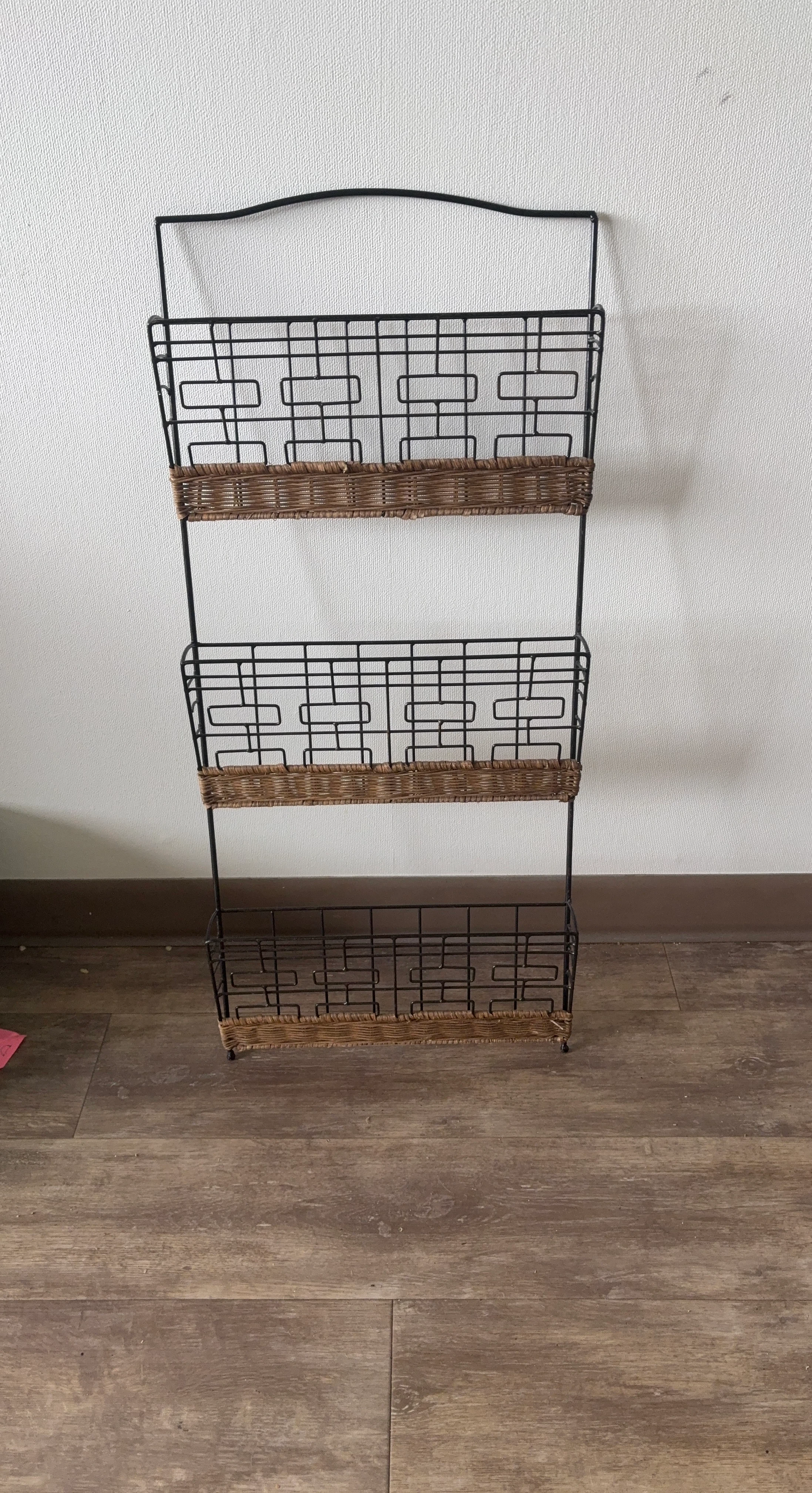 Wall Mounted Storage Rack with 3 Baskets