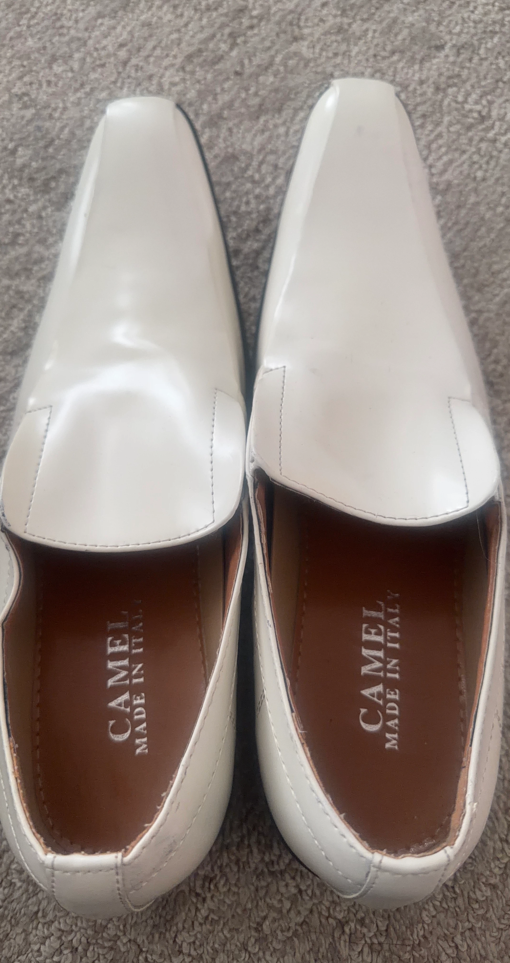 Camel Made in Italy White Loafers