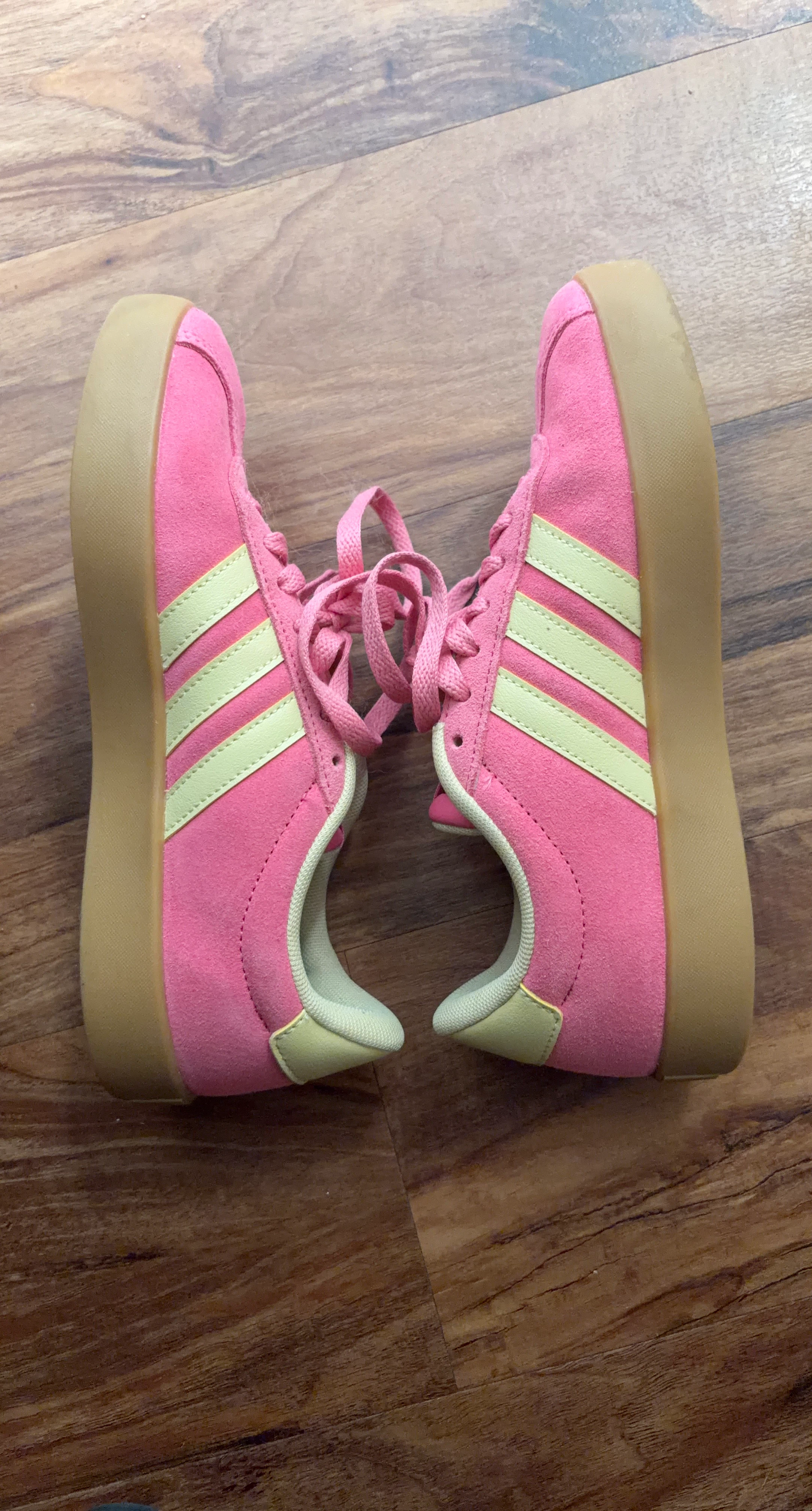 Adidas Pink Suede Platform Sneakers