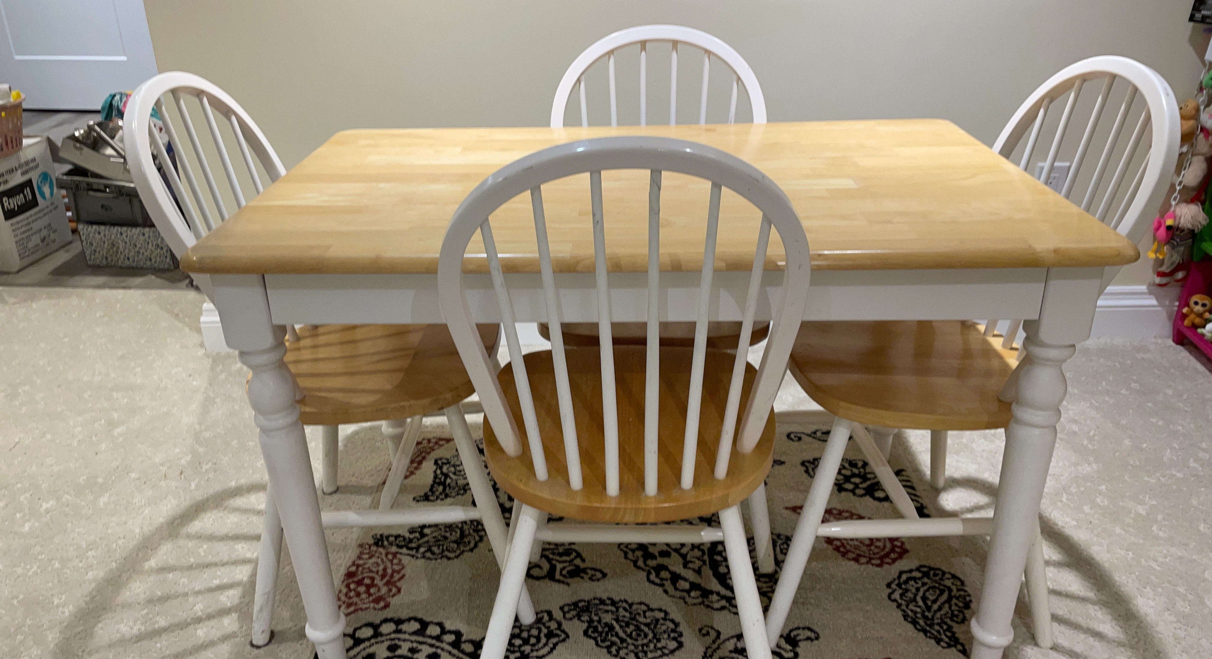 Wooden Dining Table with 4 Chairs