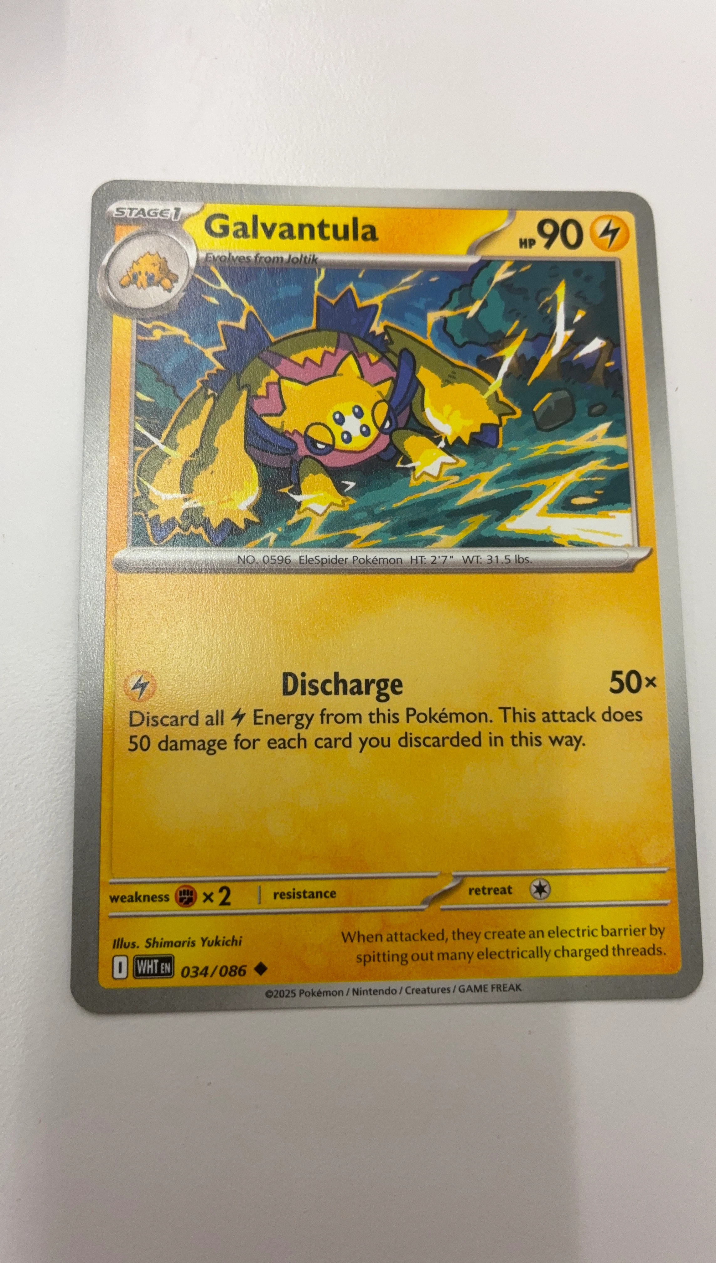Pokemon Galvantula Stage 1 Trading Card