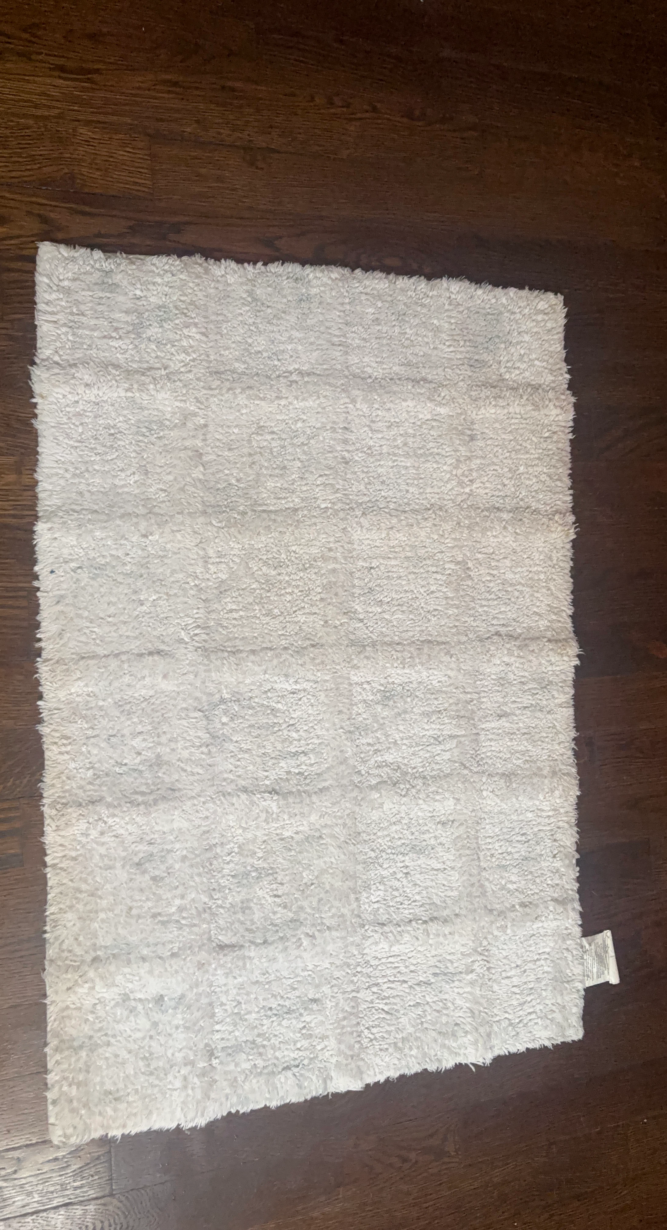 White Shag Bath Mat Rug