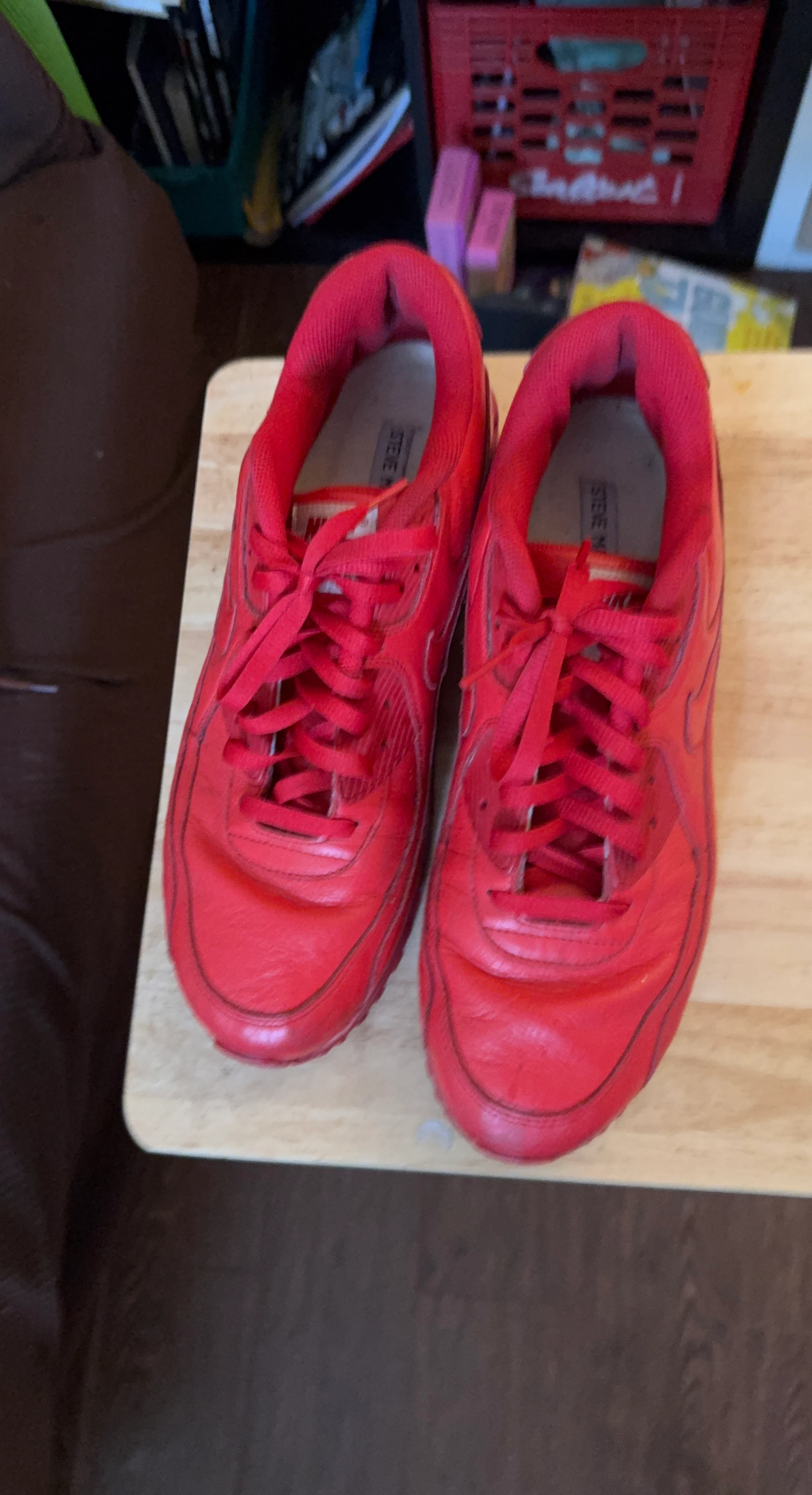 Nike Air Max 90 Red Leather Sneakers