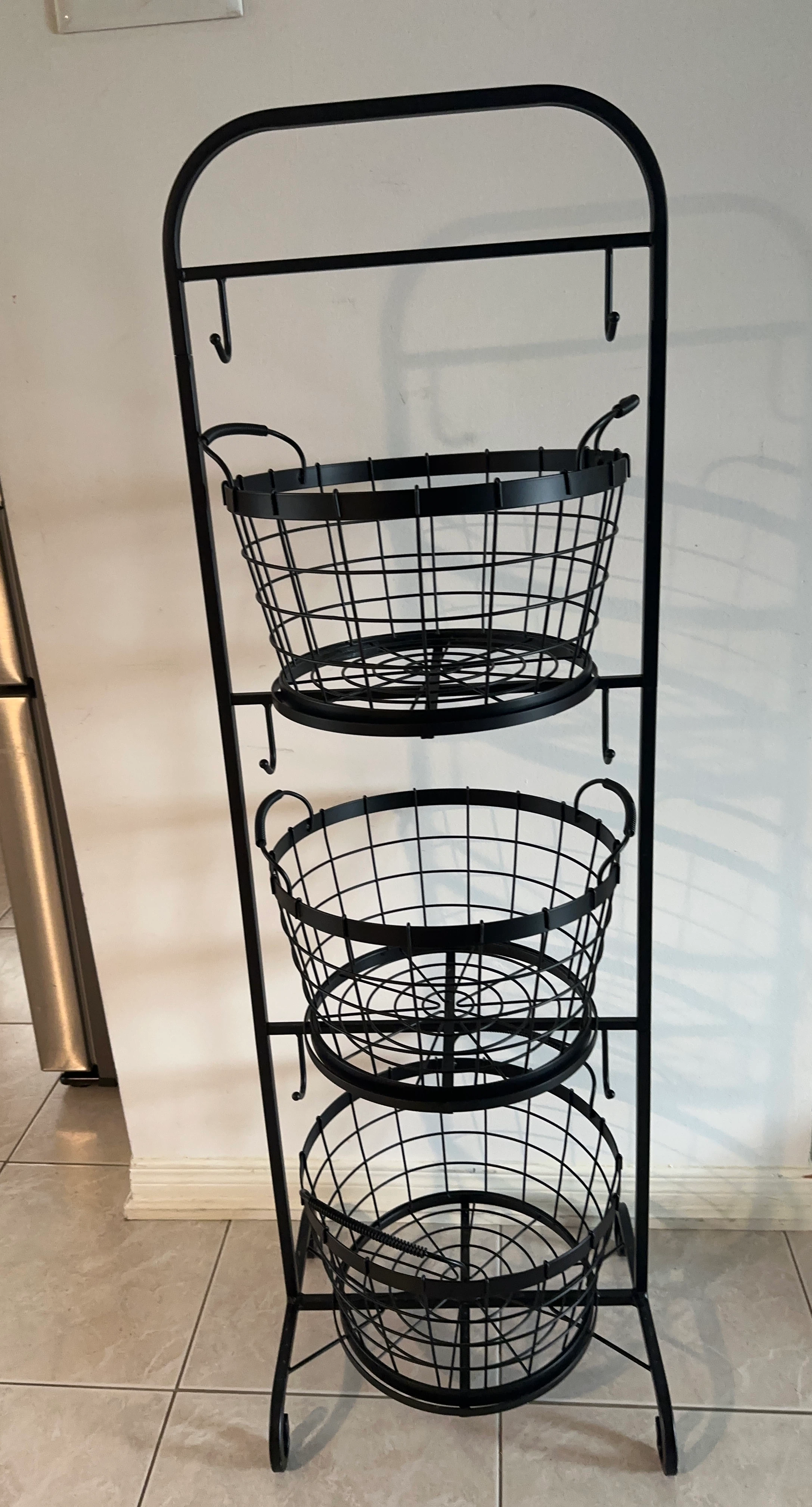 3-Tier Wire Basket Stand