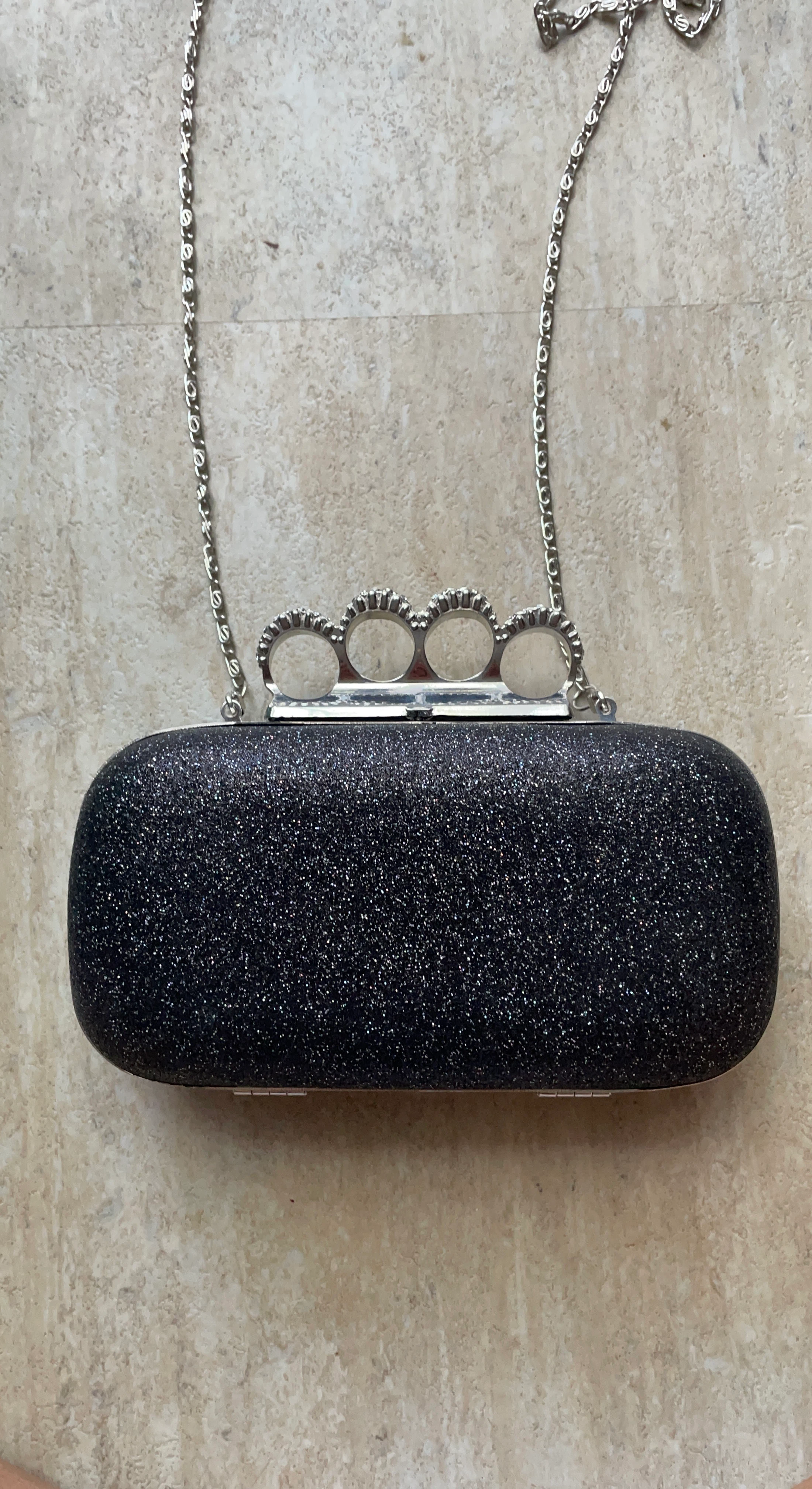Sparkly Clutch with Knuckle Duster Handle