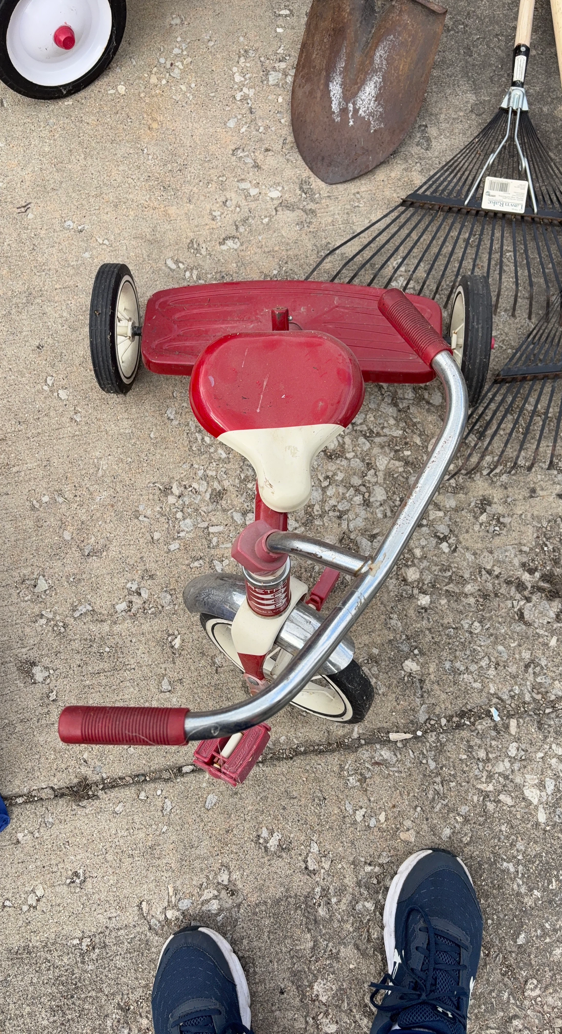 Red and White Radio Flyer Tricycle