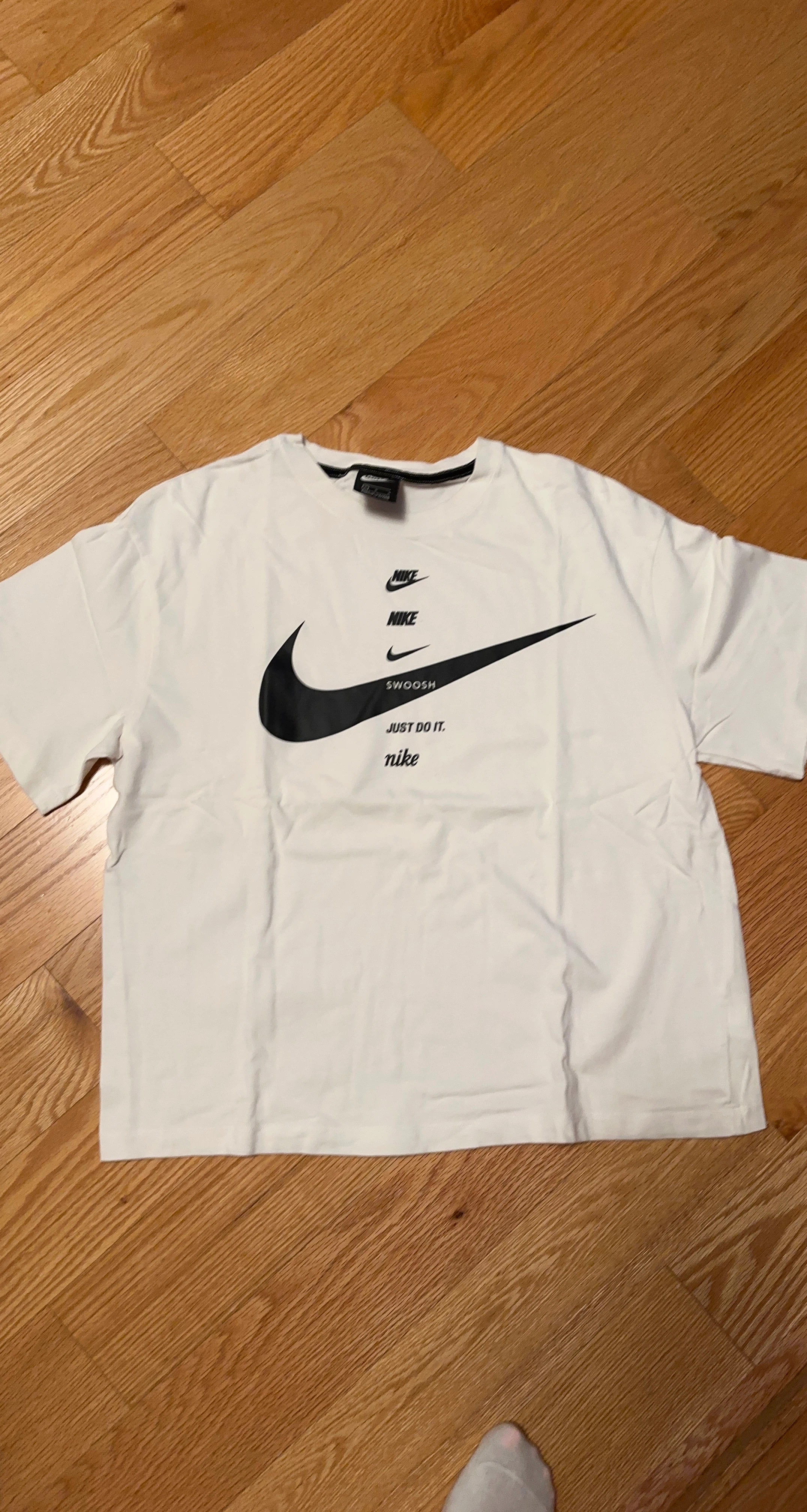 White Nike T-Shirt with Swoosh Logo