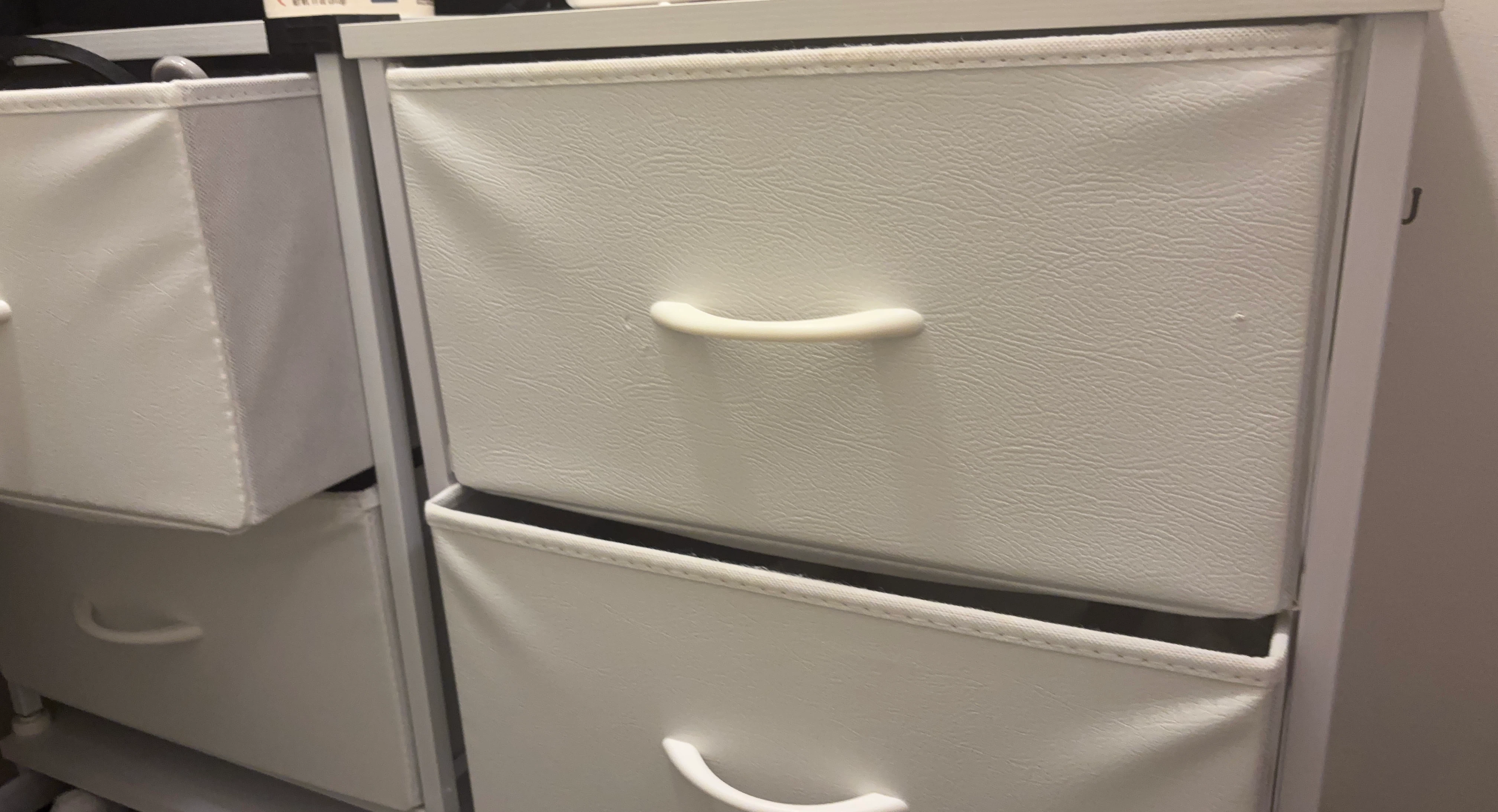 White 2-Drawer Fabric Storage Unit