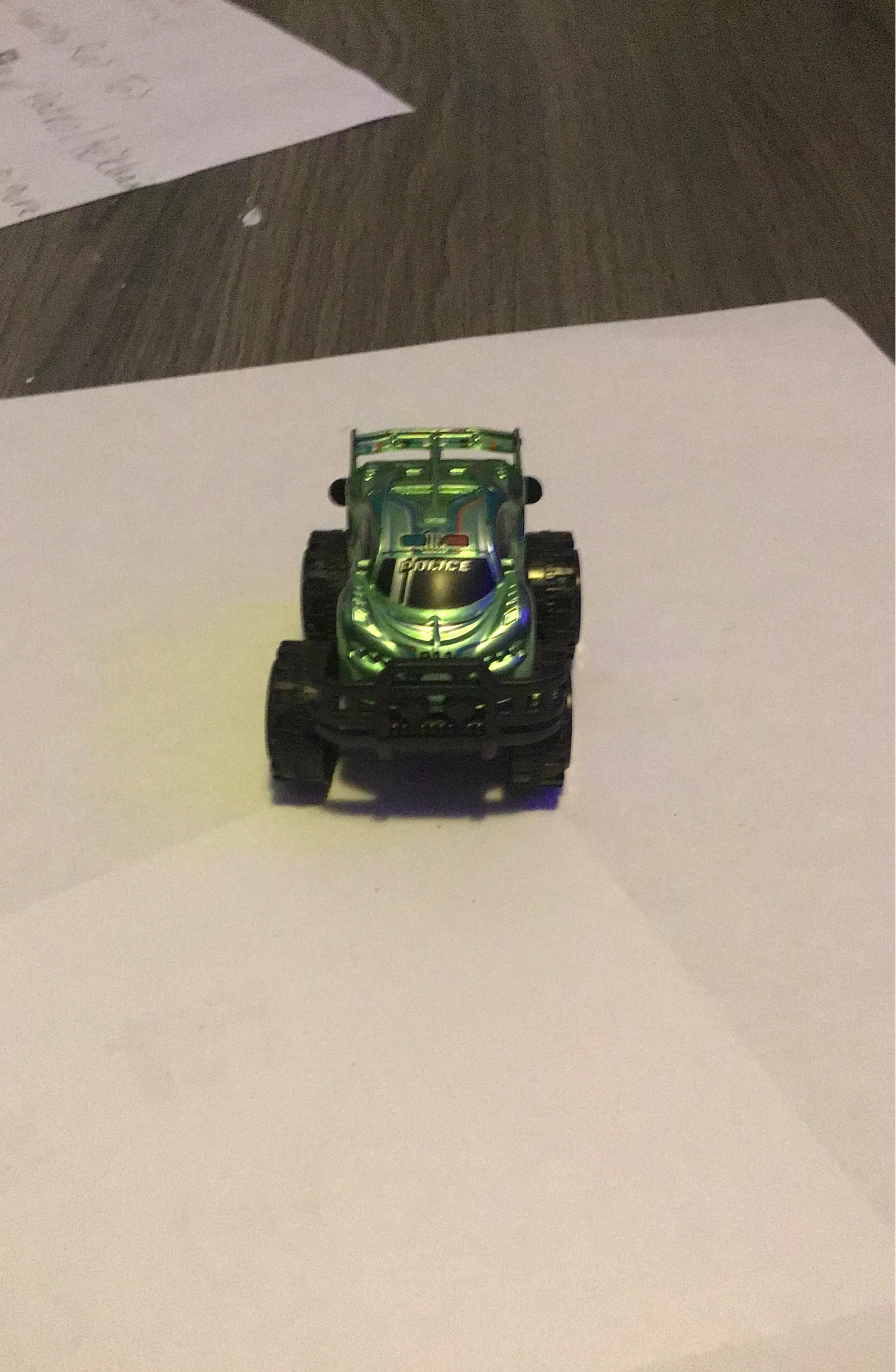 Green Police Monster Truck Toy