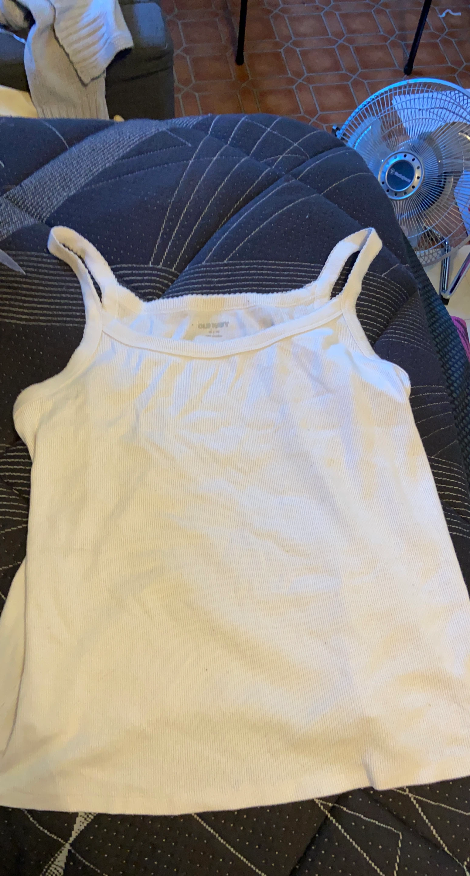 Old Navy White Ribbed Tank Top
