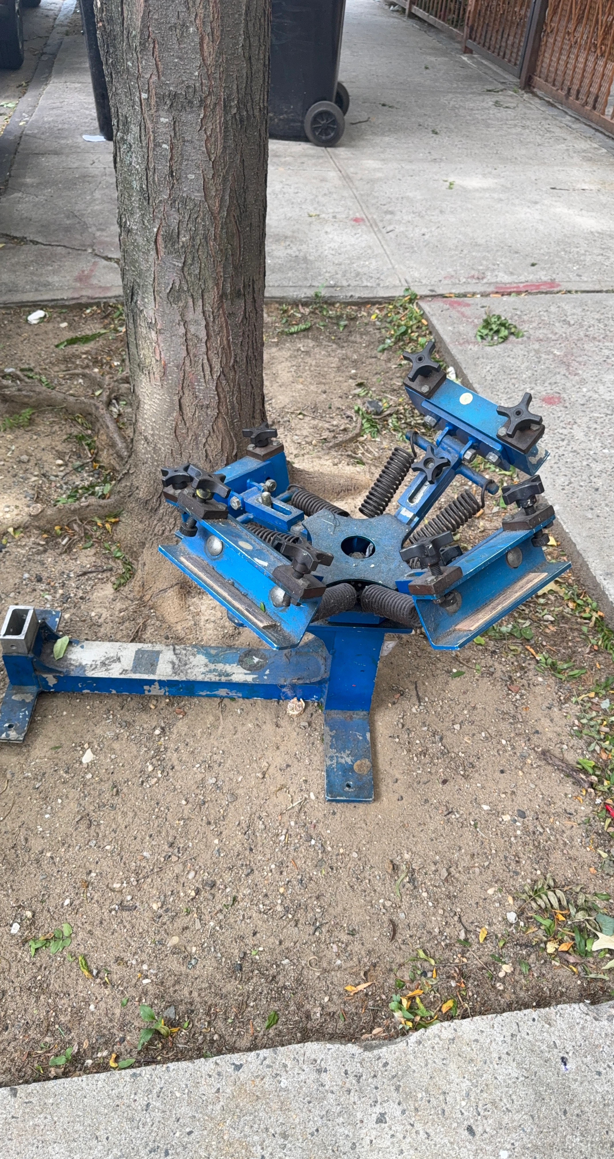Blue 4-Station Screen Printing Press