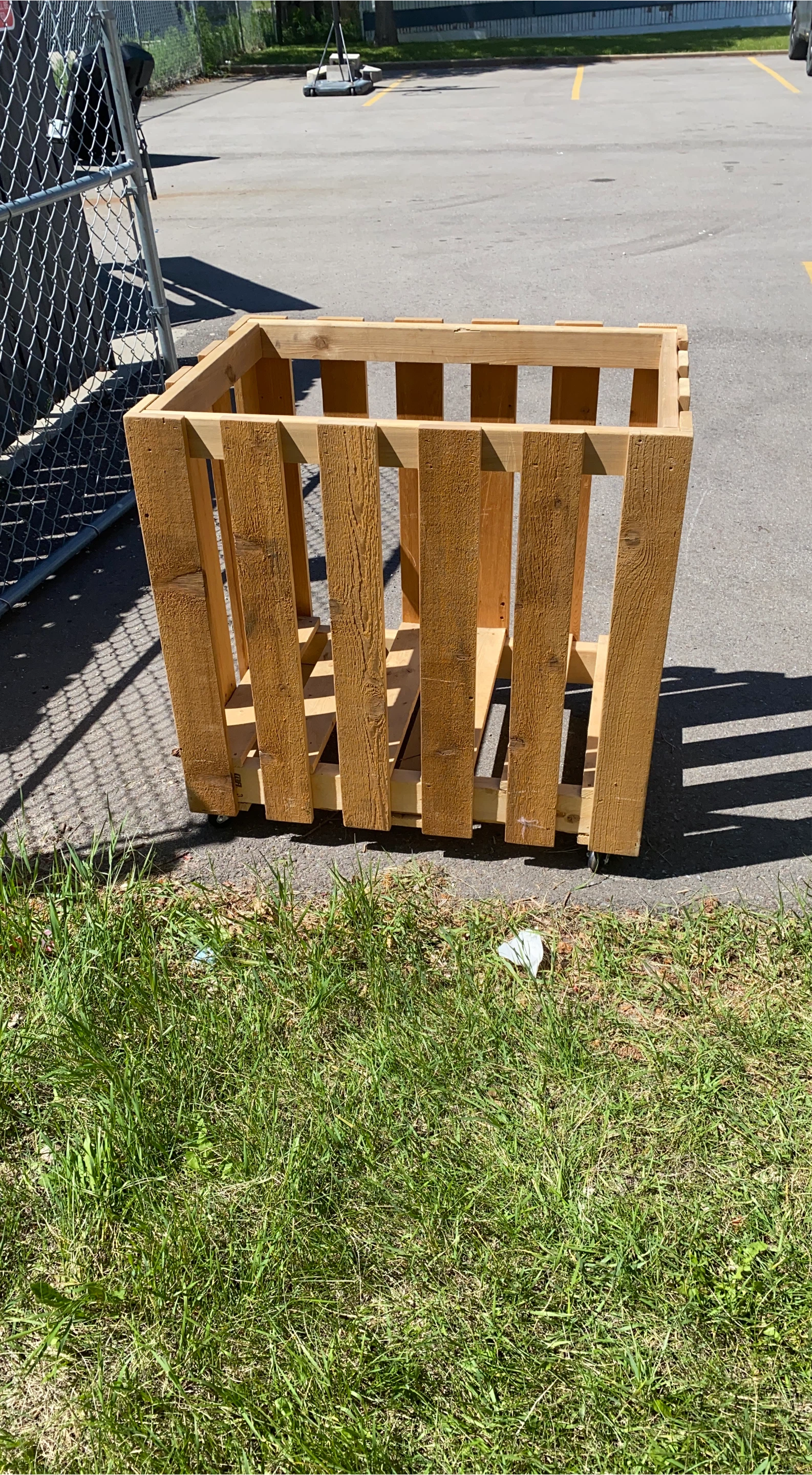 Wooden Planter Box with Wheels