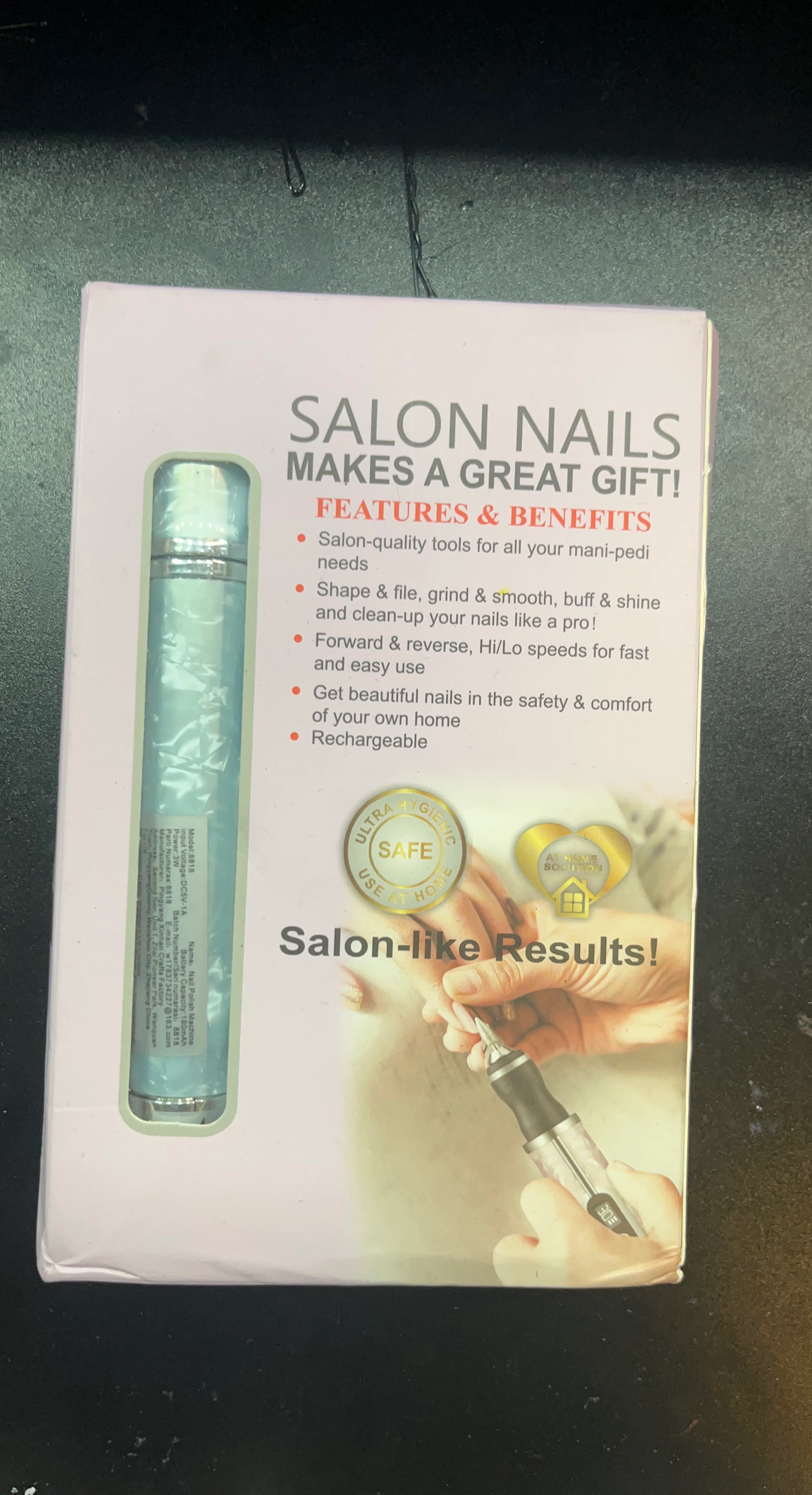 Blue Rechargeable Electric Nail File & Buffer Kit