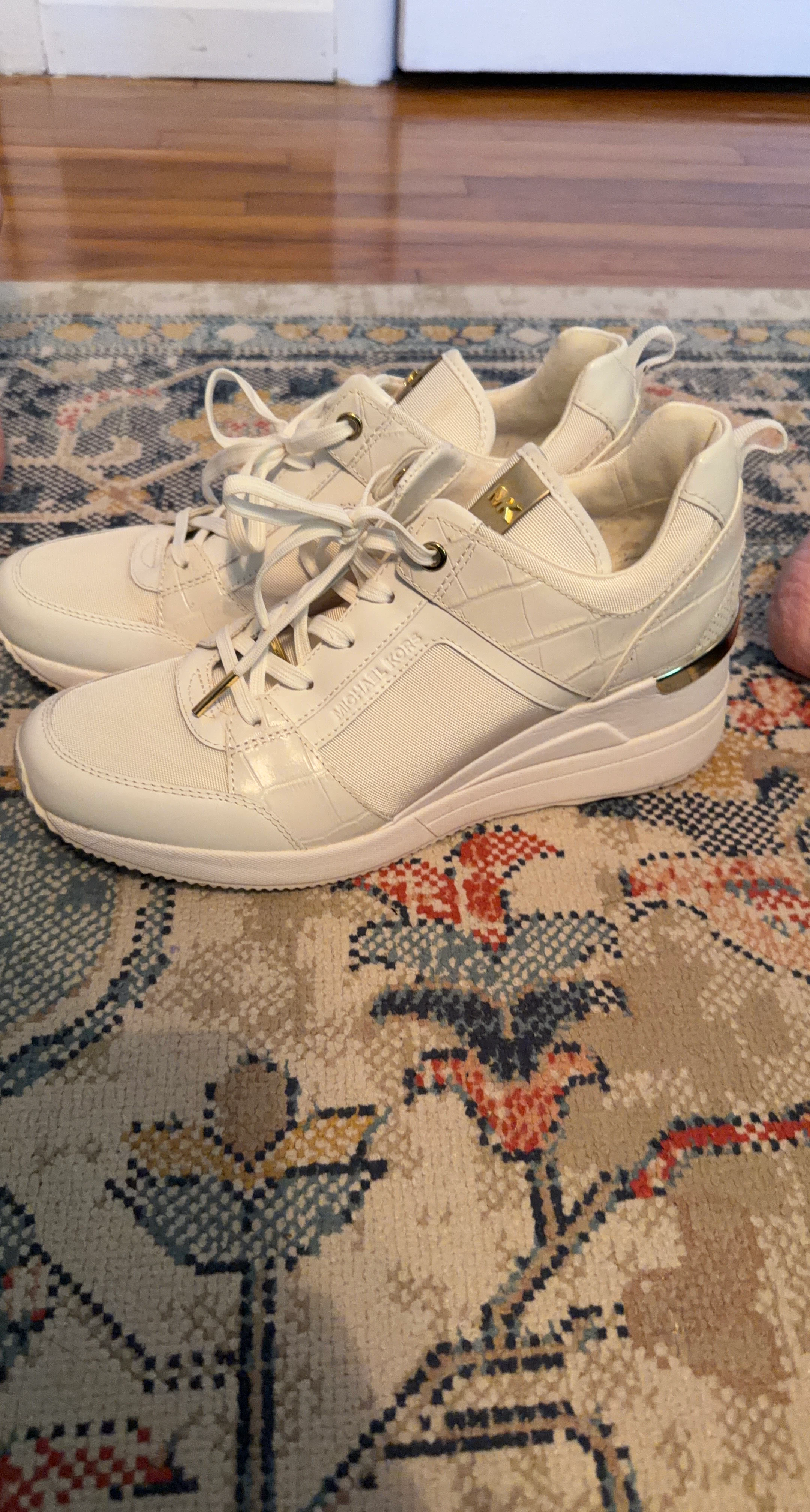 Michael Kors White Leather Sneakers