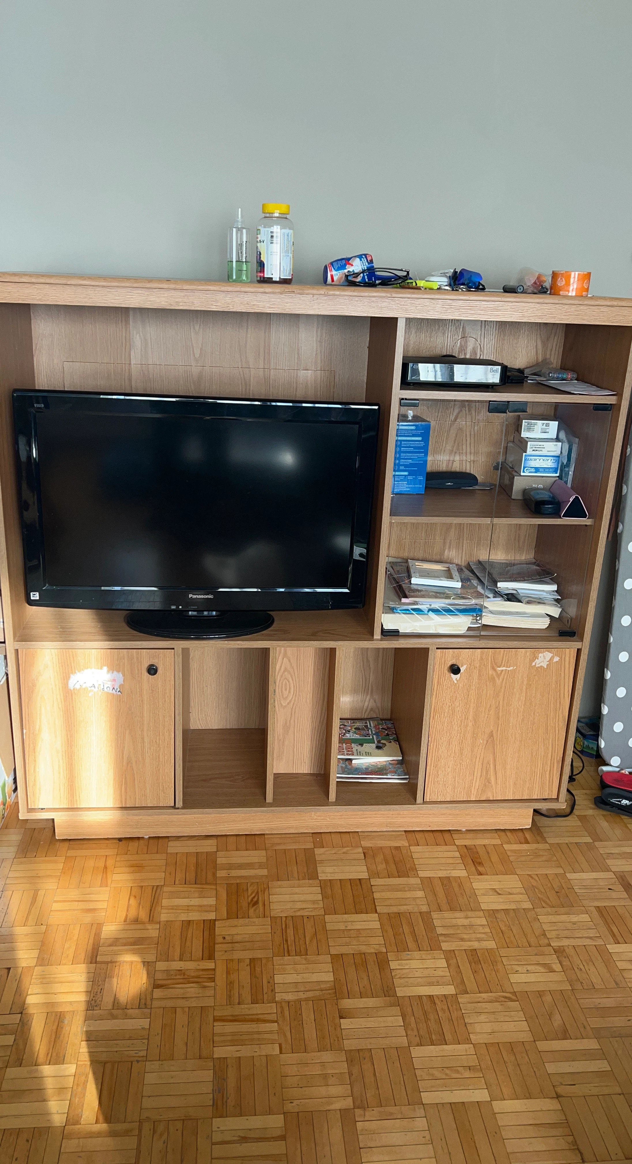 Panasonic Flat Screen TV with Media Console