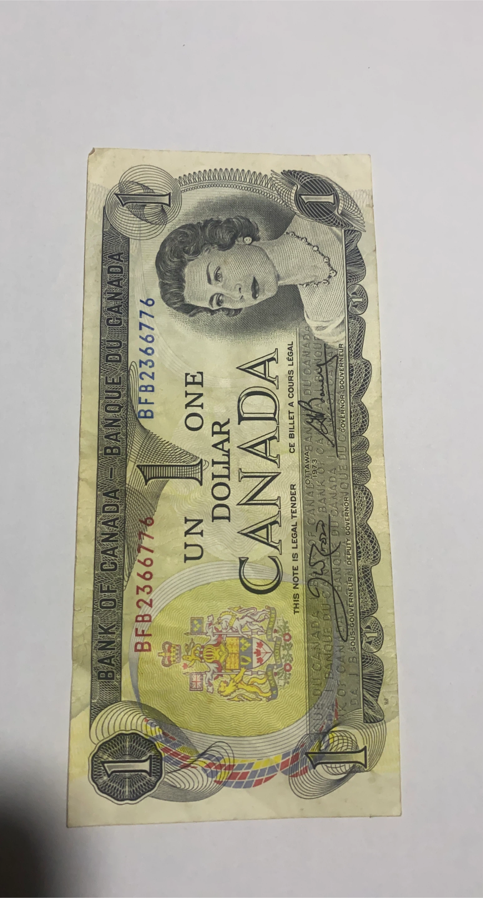 Canada One Dollar Banknote