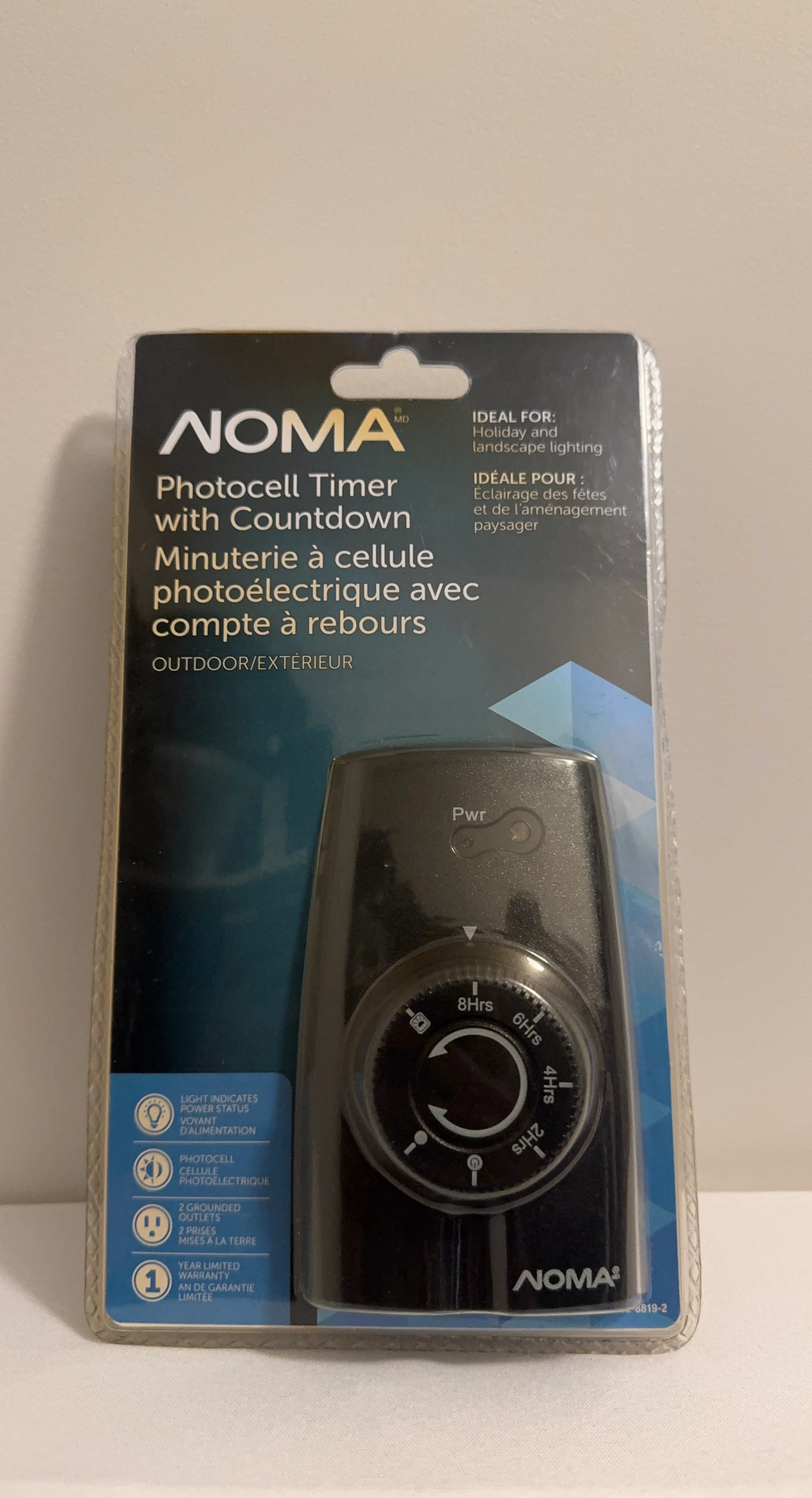 NOMA Photocell Timer with Countdown Outdoor/Exterieur
