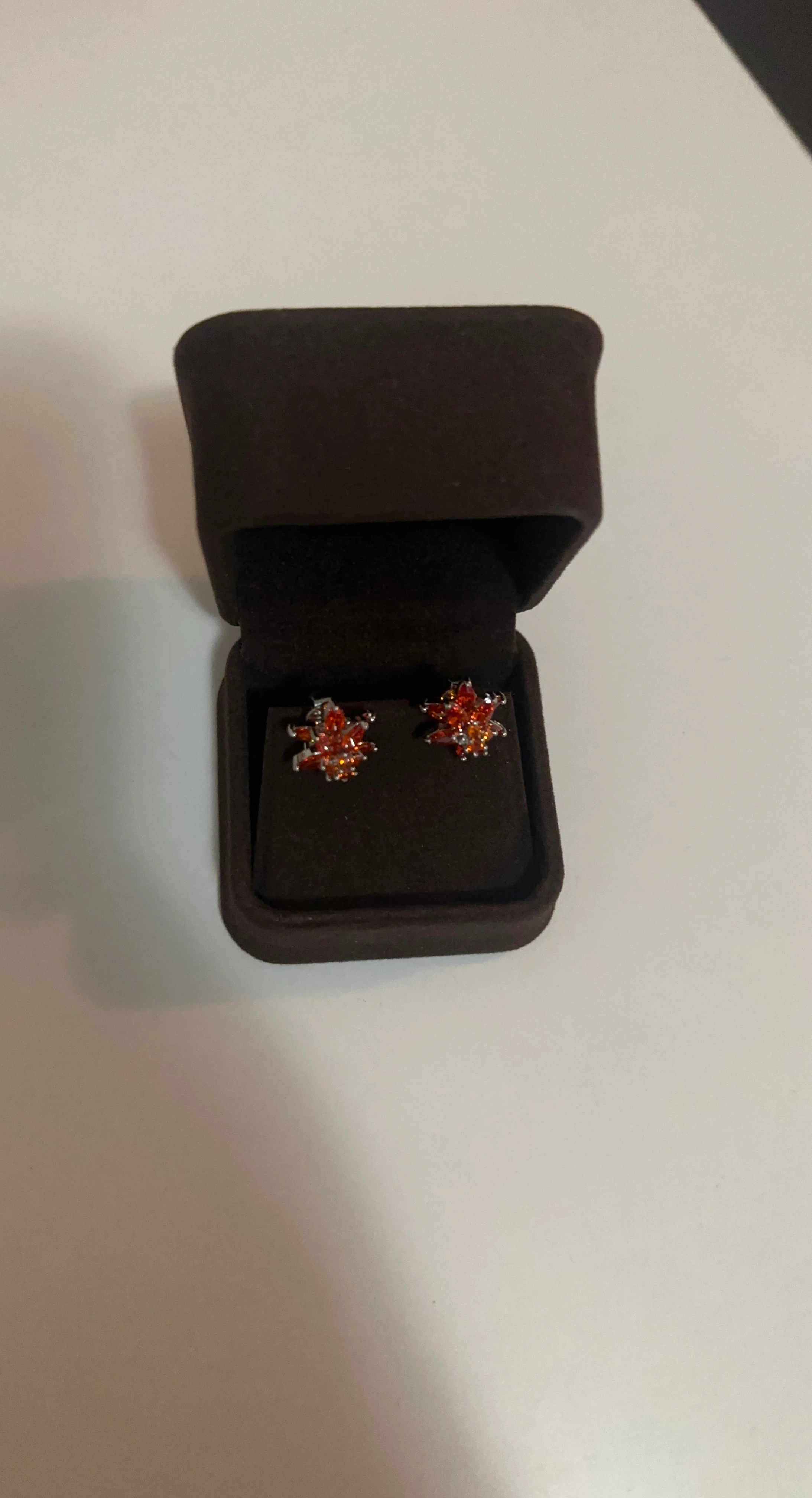 Orange and Red Stud Earrings