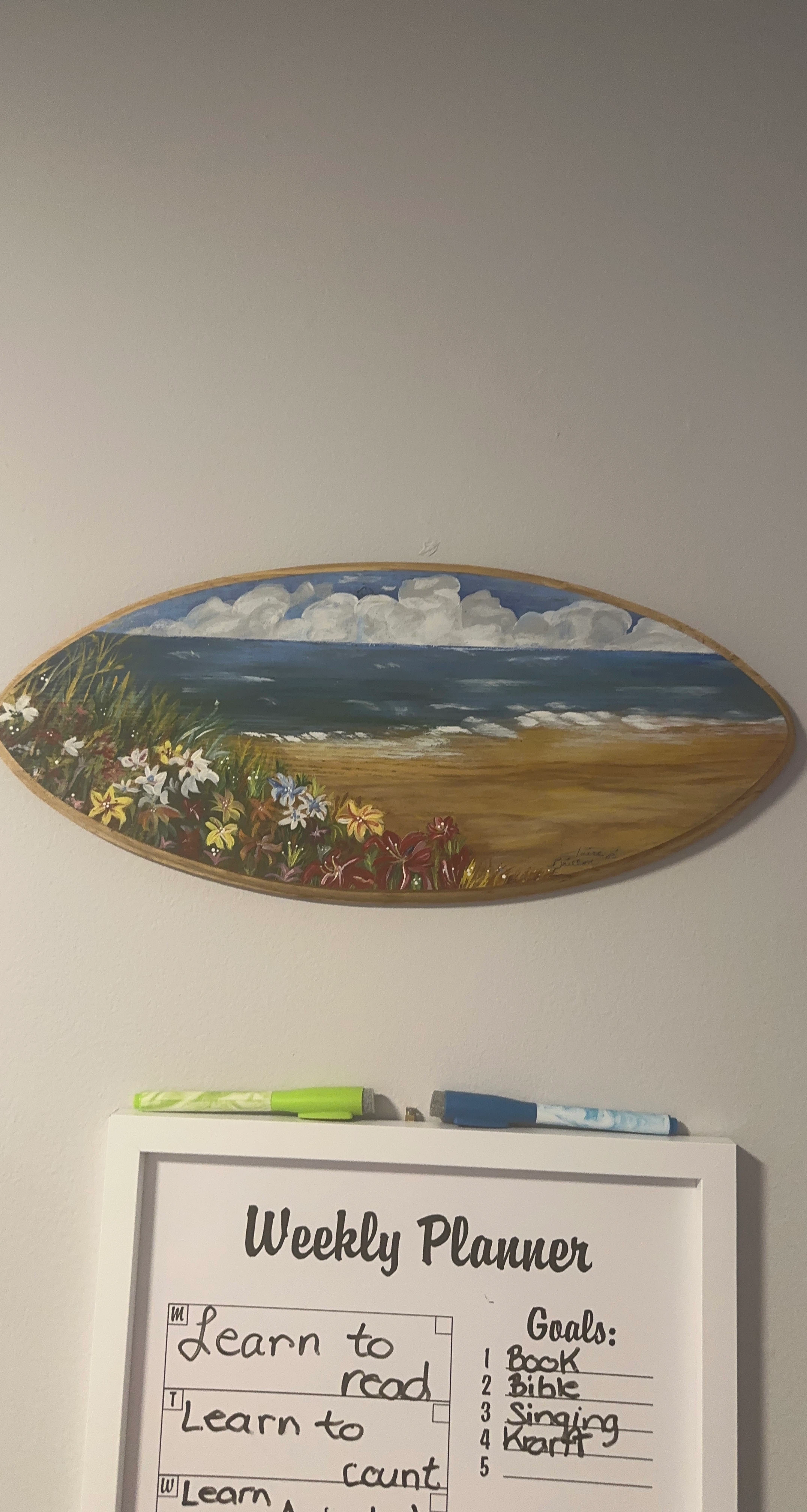 Hand-Painted Surfboard Wall Art