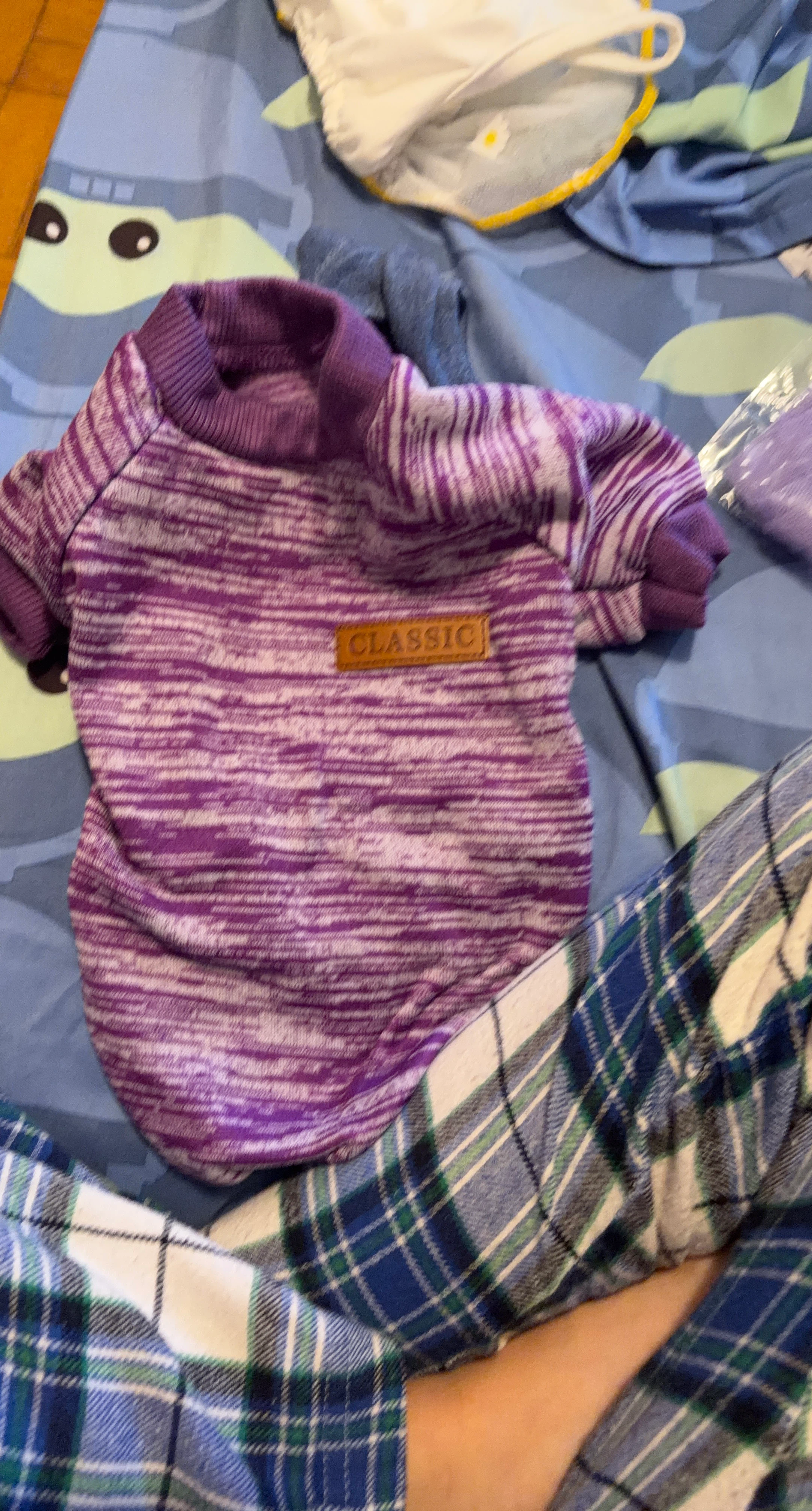 Purple Striped Pet Sweater