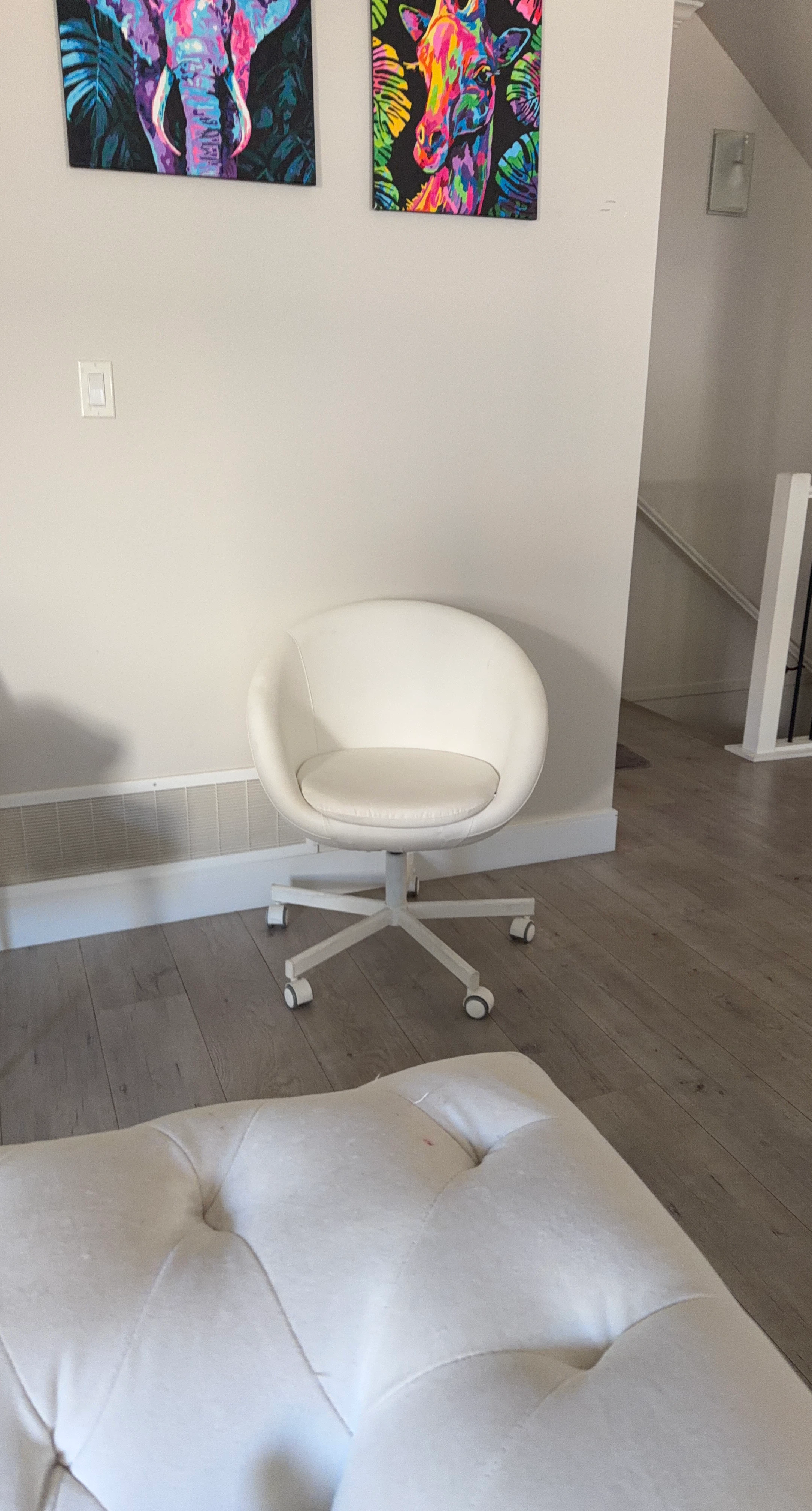 White Swivel Office Chair (Moving sale)