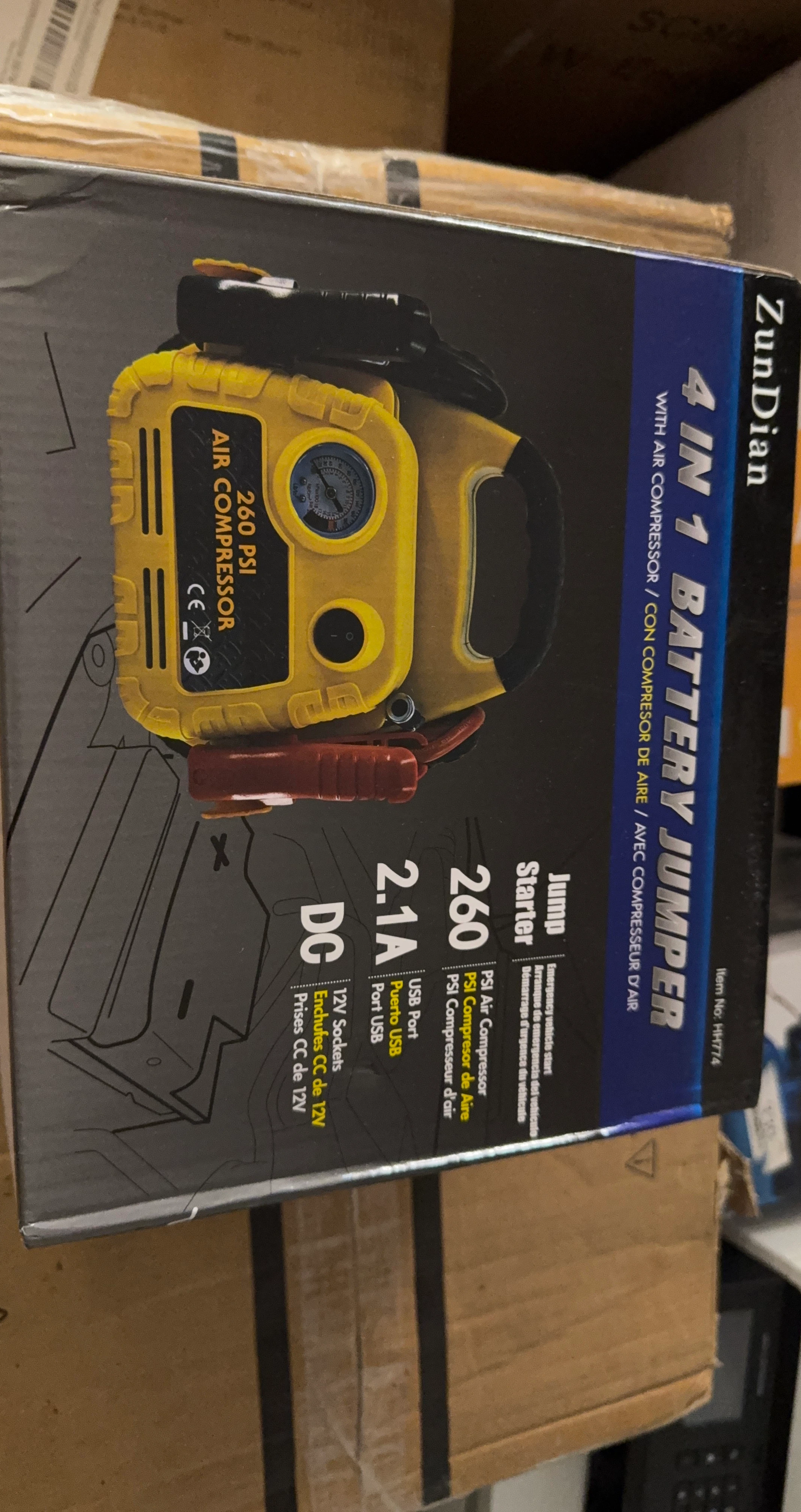 ZunDian 4-in-1 Battery Jumper with Air Compressor