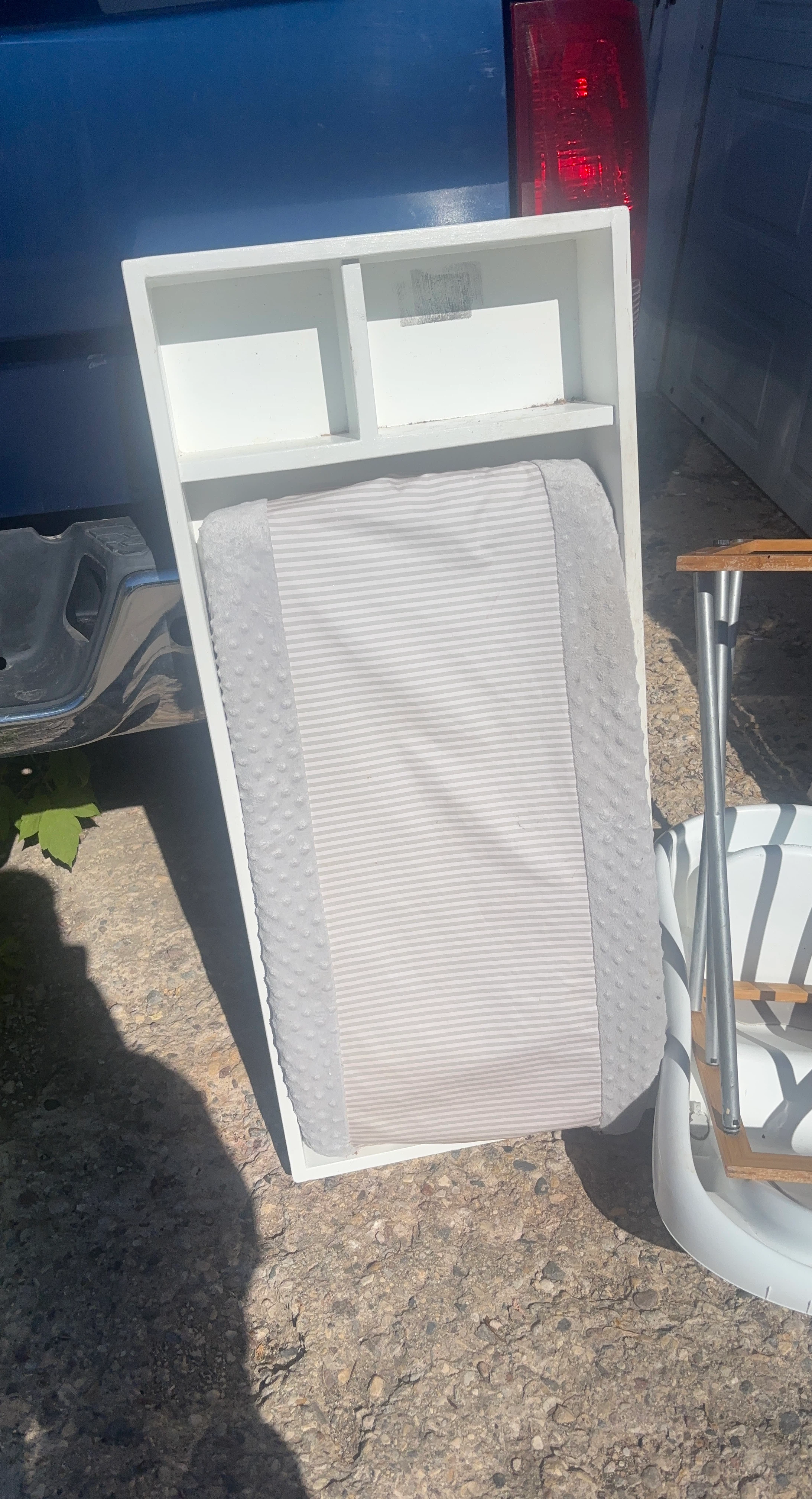 White Baby Changing Table with Padded Mat