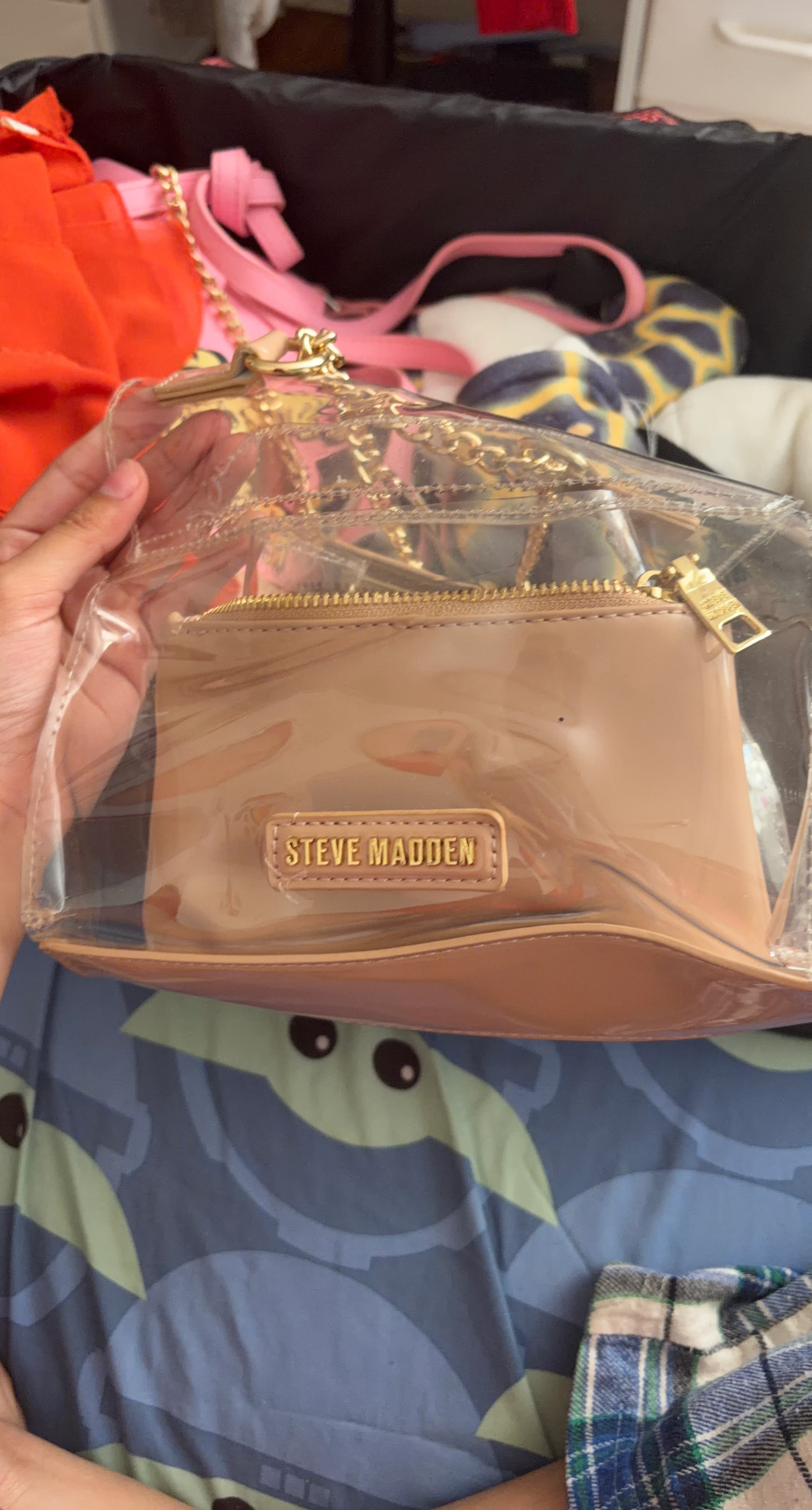Steve Madden Clear Bag with Tan Insert