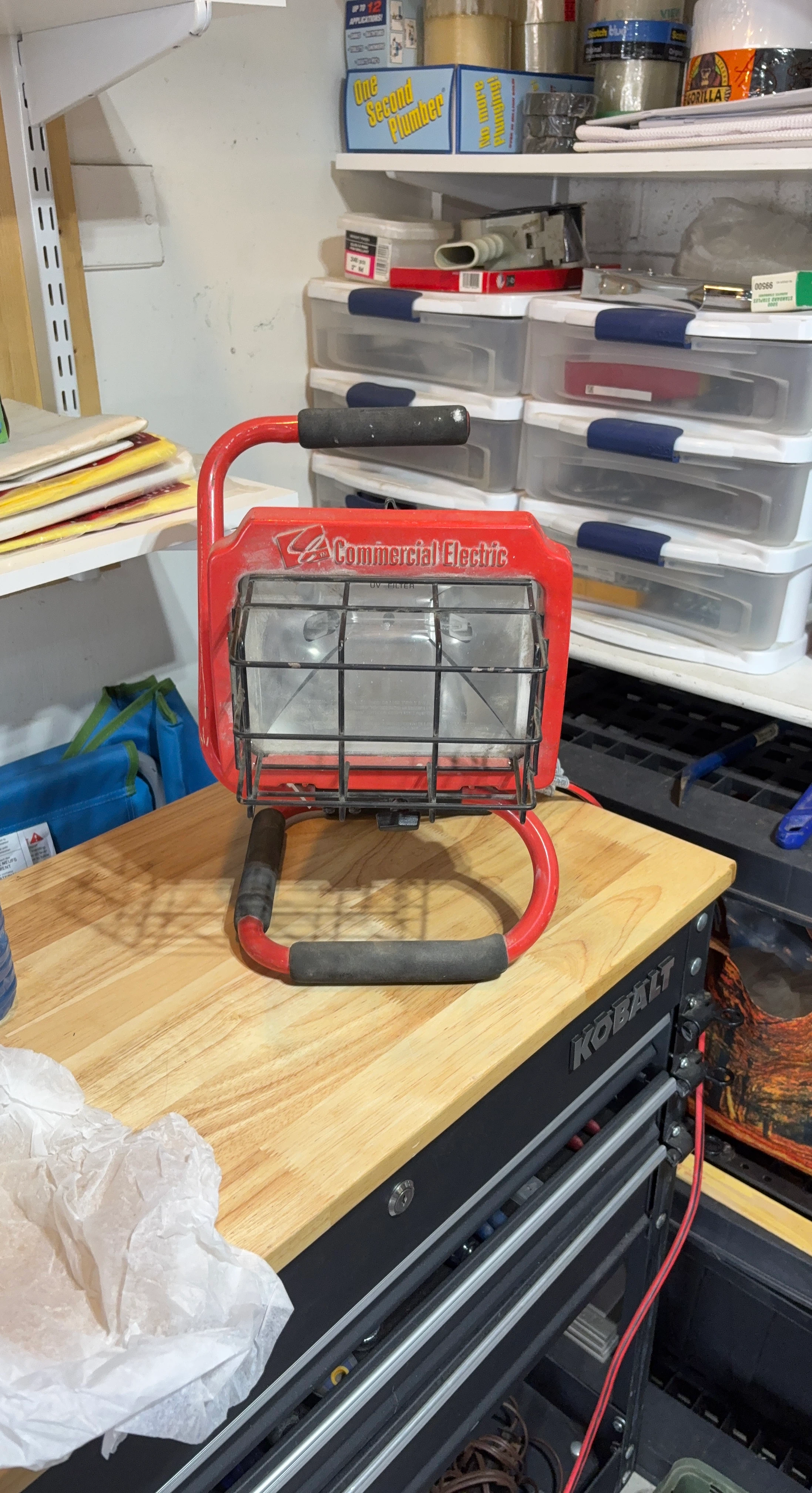 Commercial Electric Red Work Light