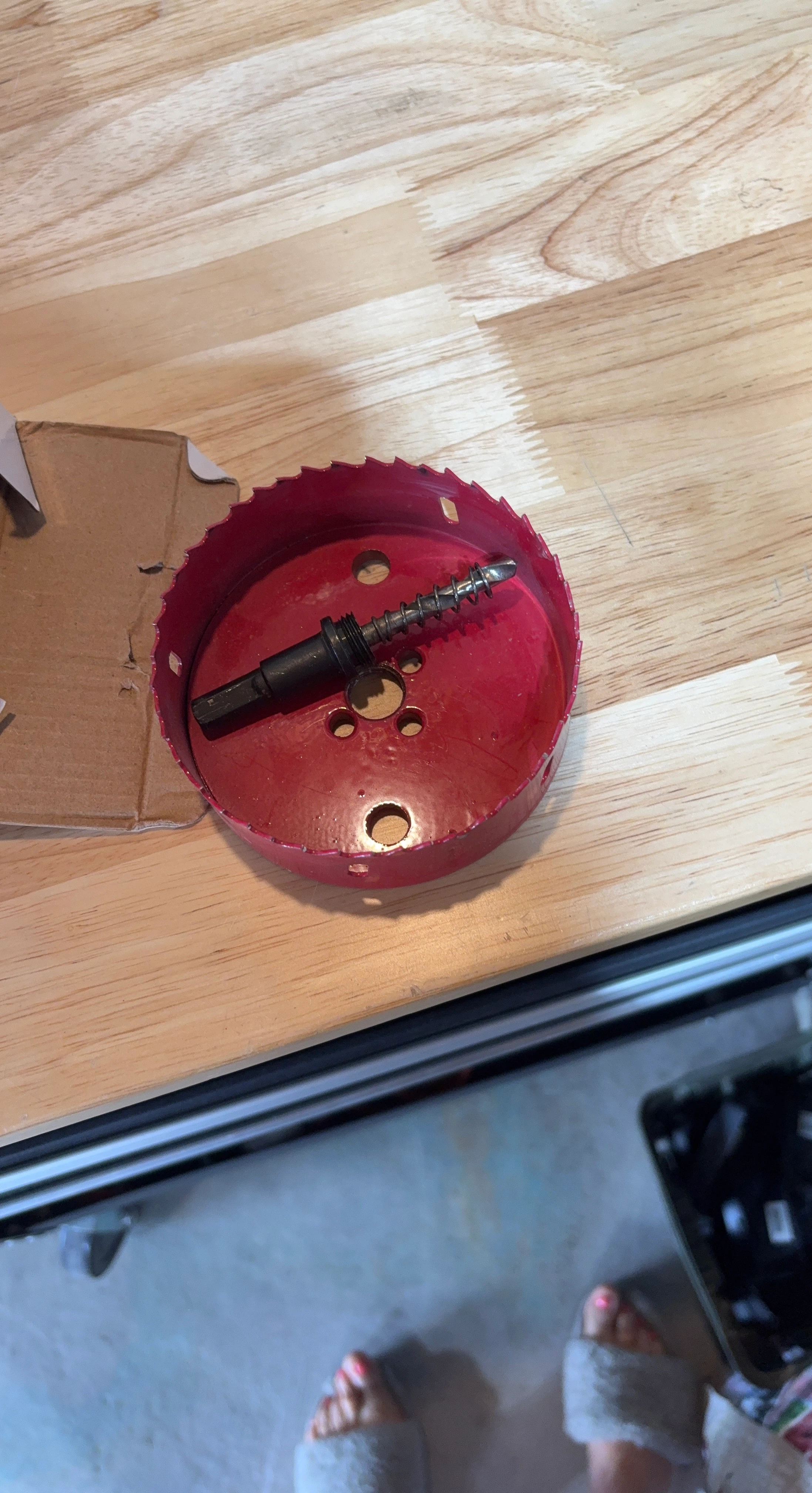 Red Hole Saw with Pilot Bit