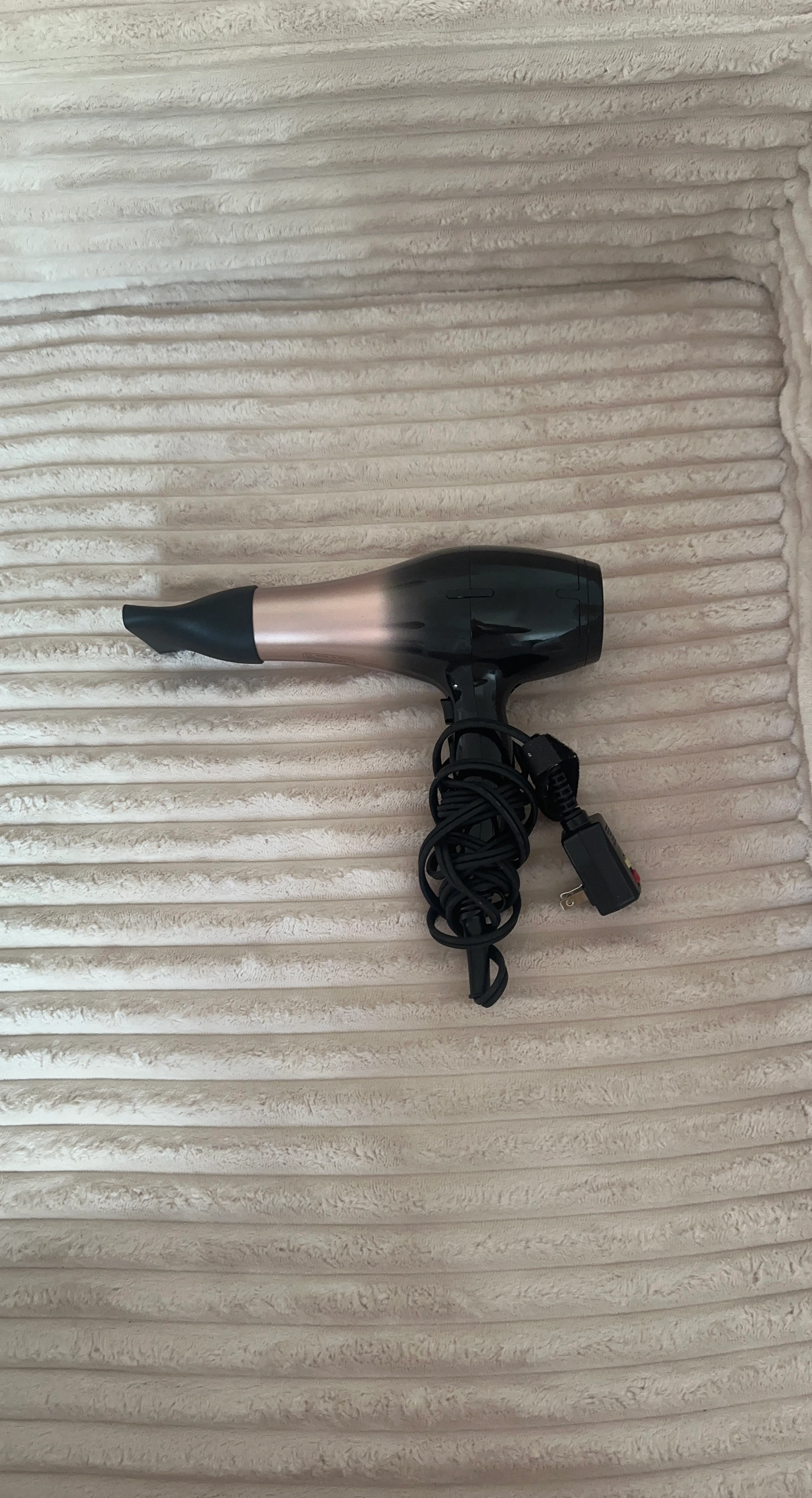 Black and rose gold hair dryer