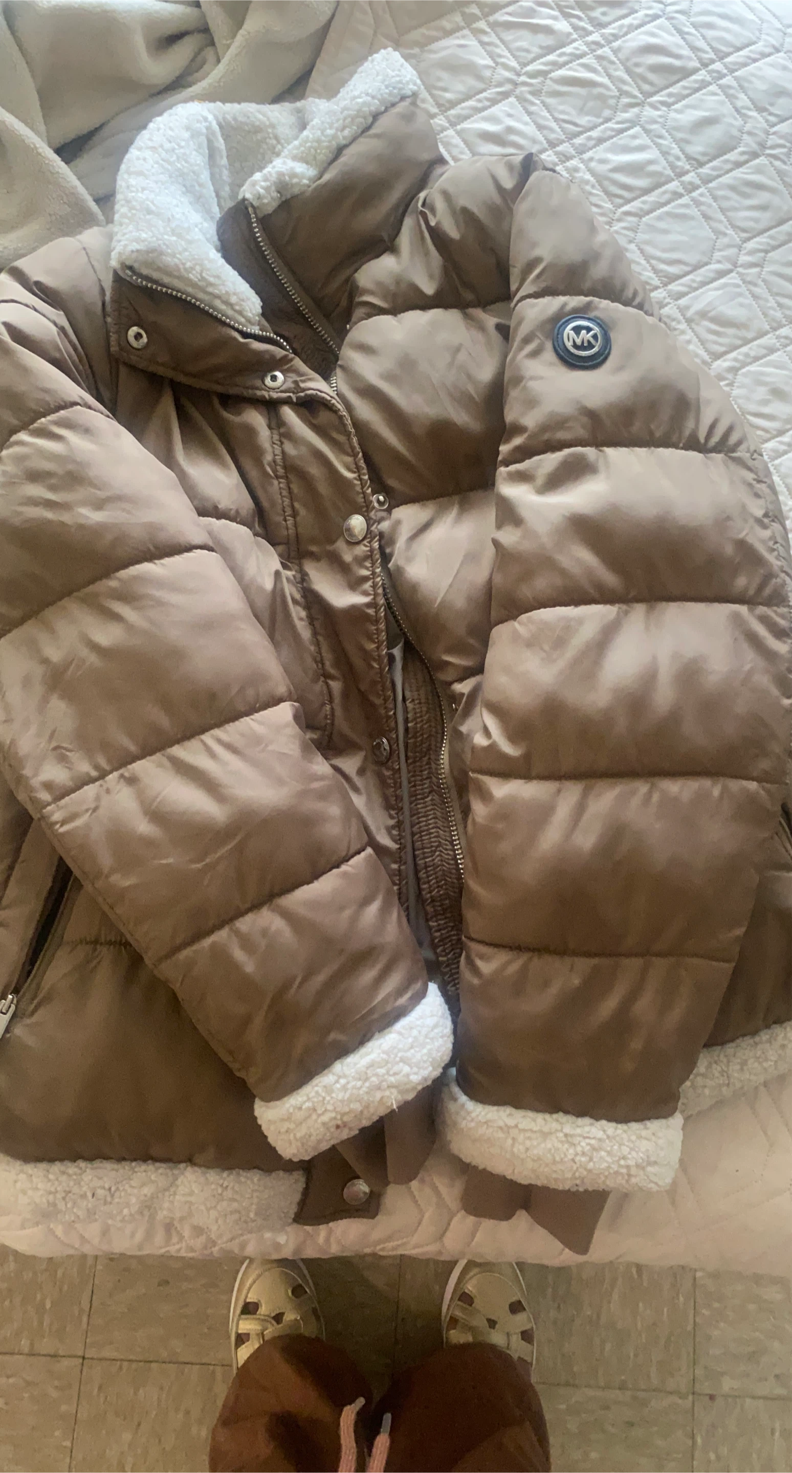 Michael Kors Puffer Jacket with Sherpa Collar