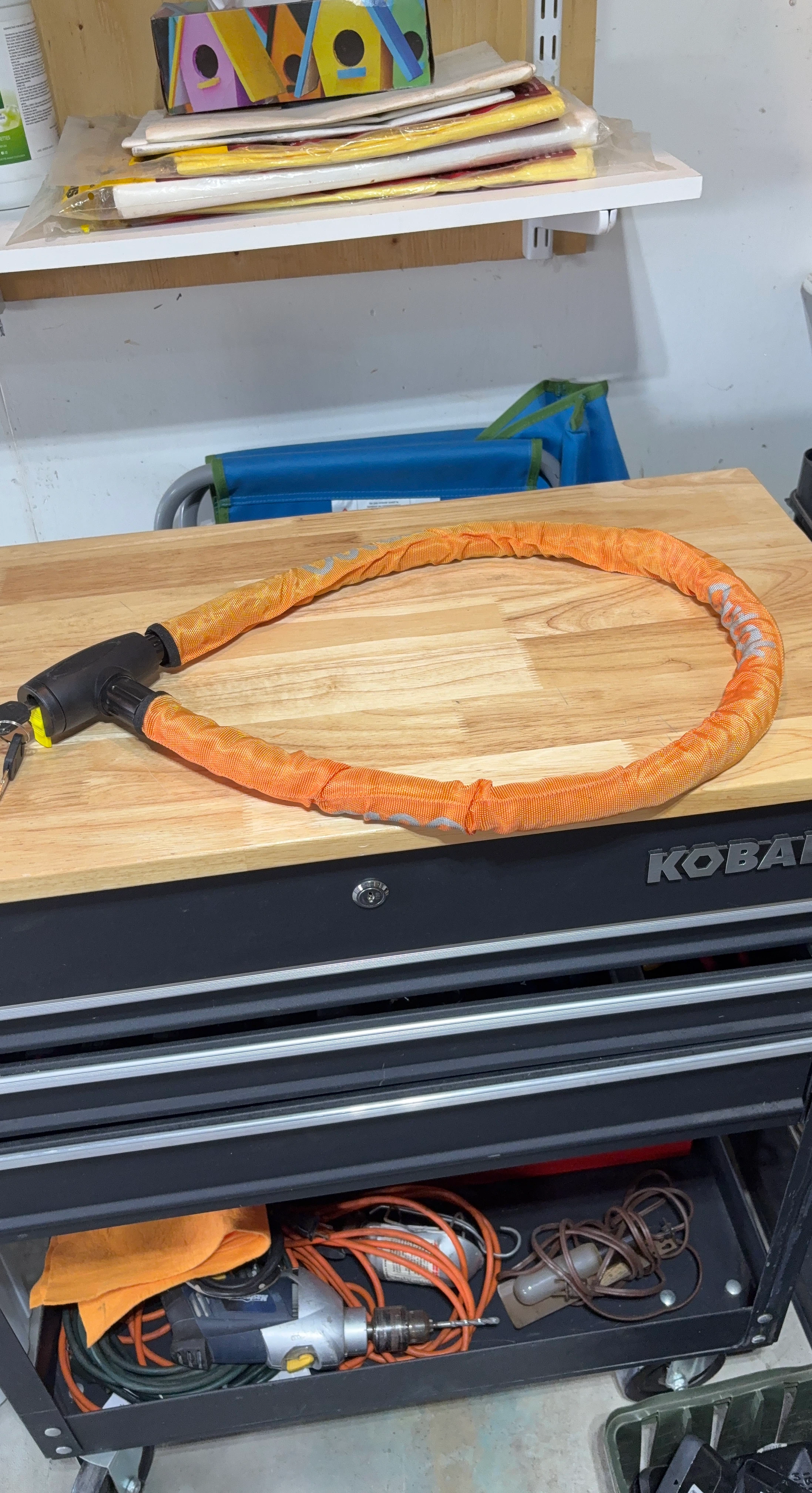 Orange Cable Lock with Keys