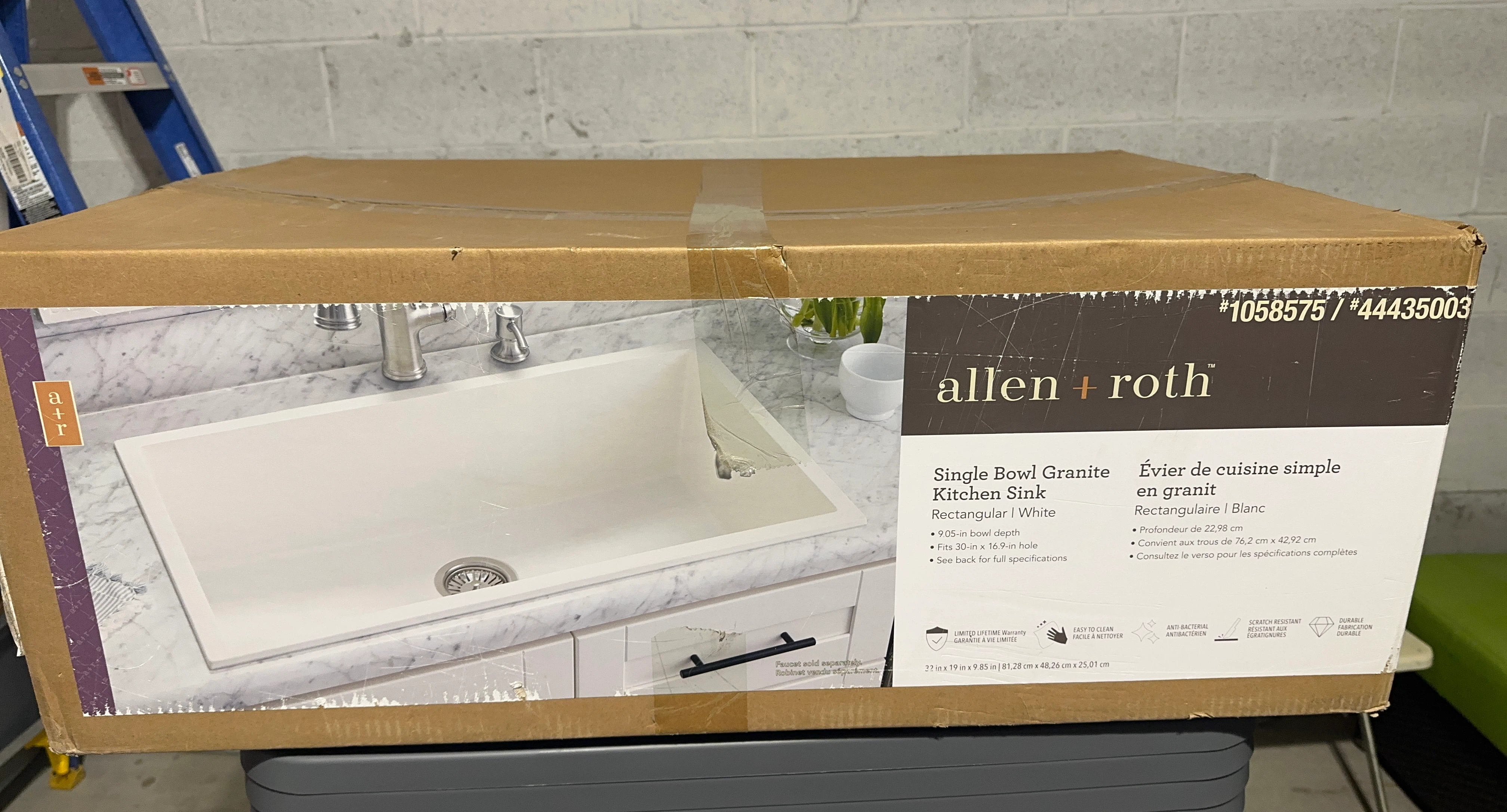 Allen + Roth Single Bowl Granite Kitchen Sink
