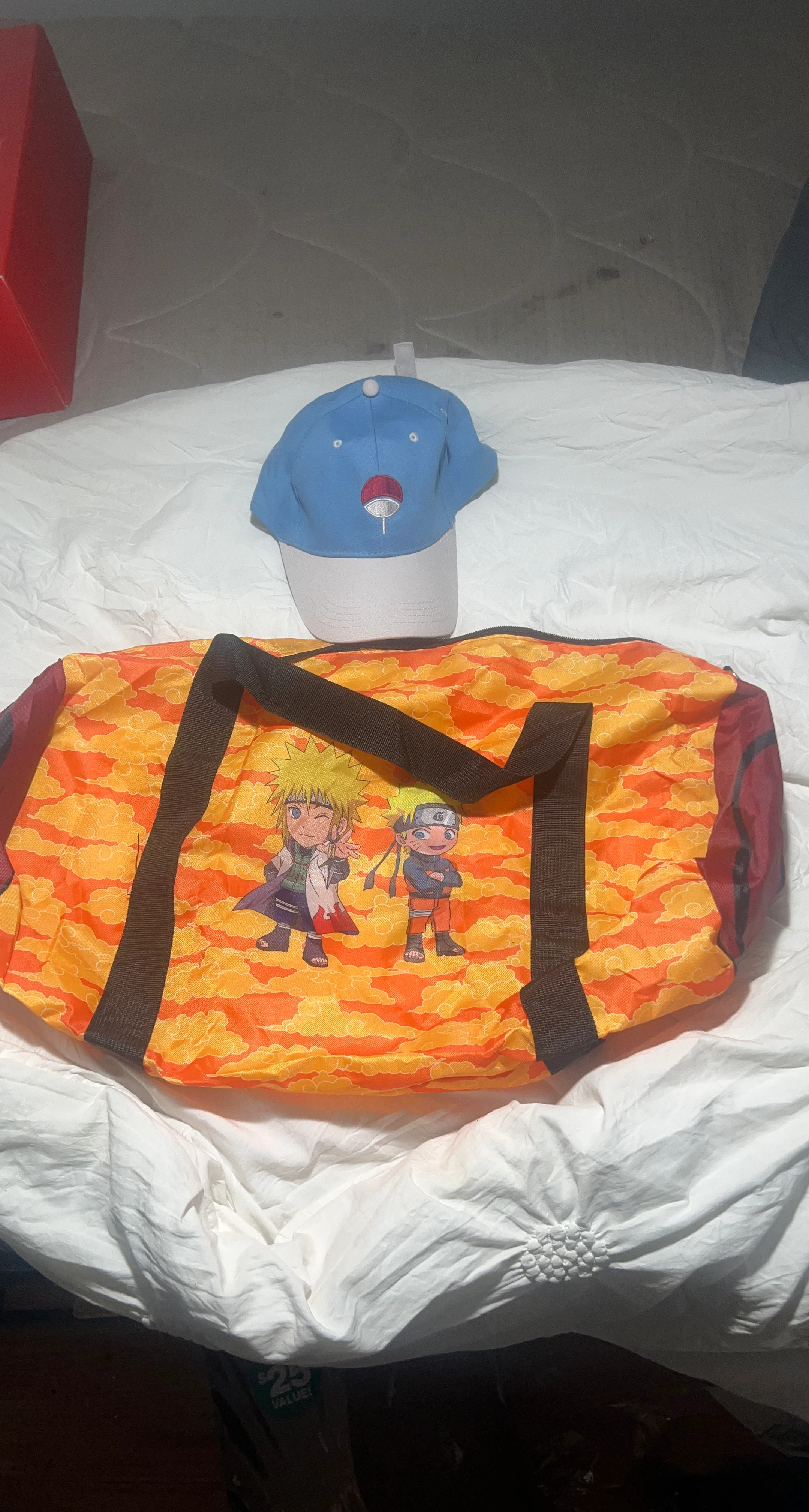 Naruto Duffel Bag and Konoha Hat